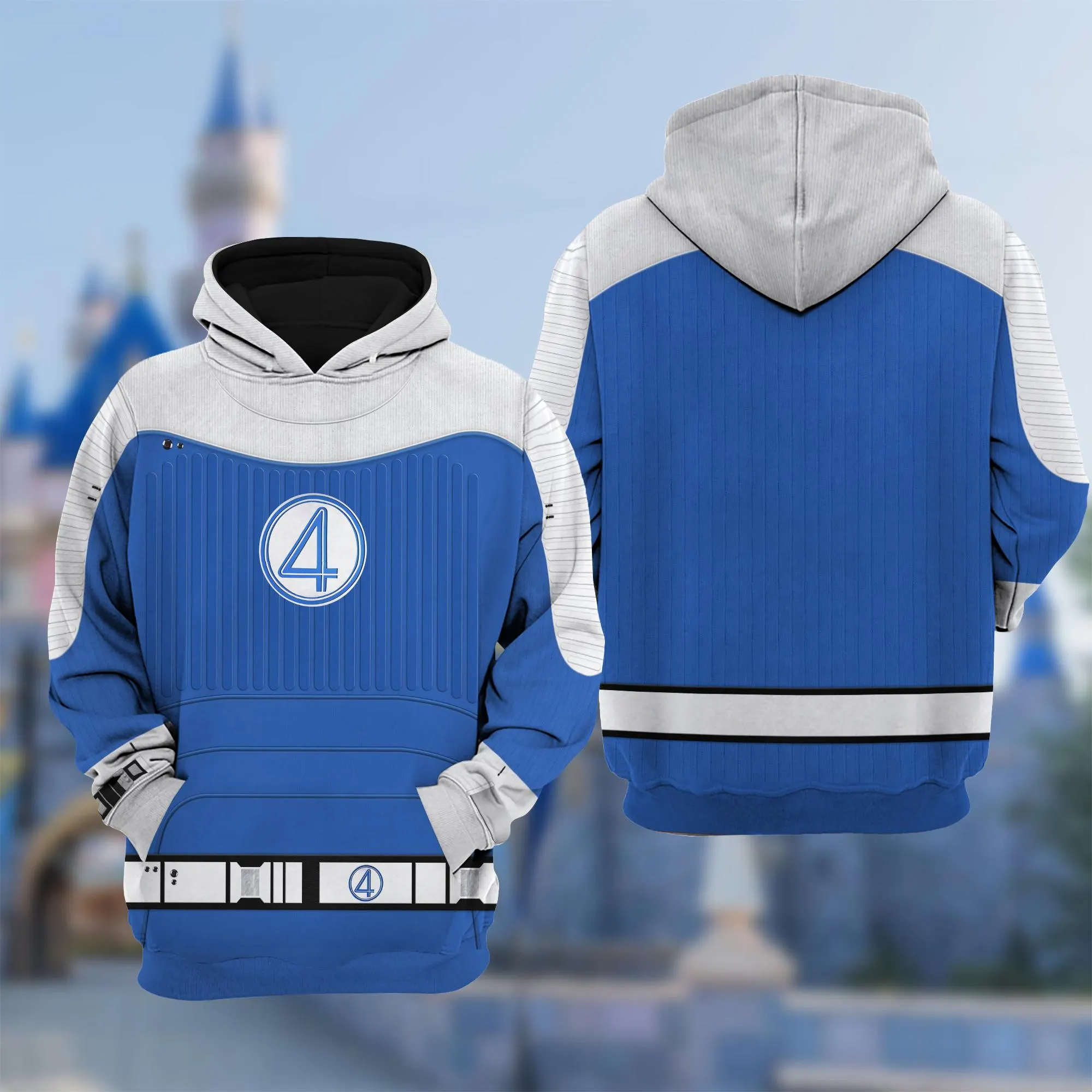 Four Blue Hero Costume Shirt, Movie Character Costume, Halloween Funny Shirts, Mens Costume Funny