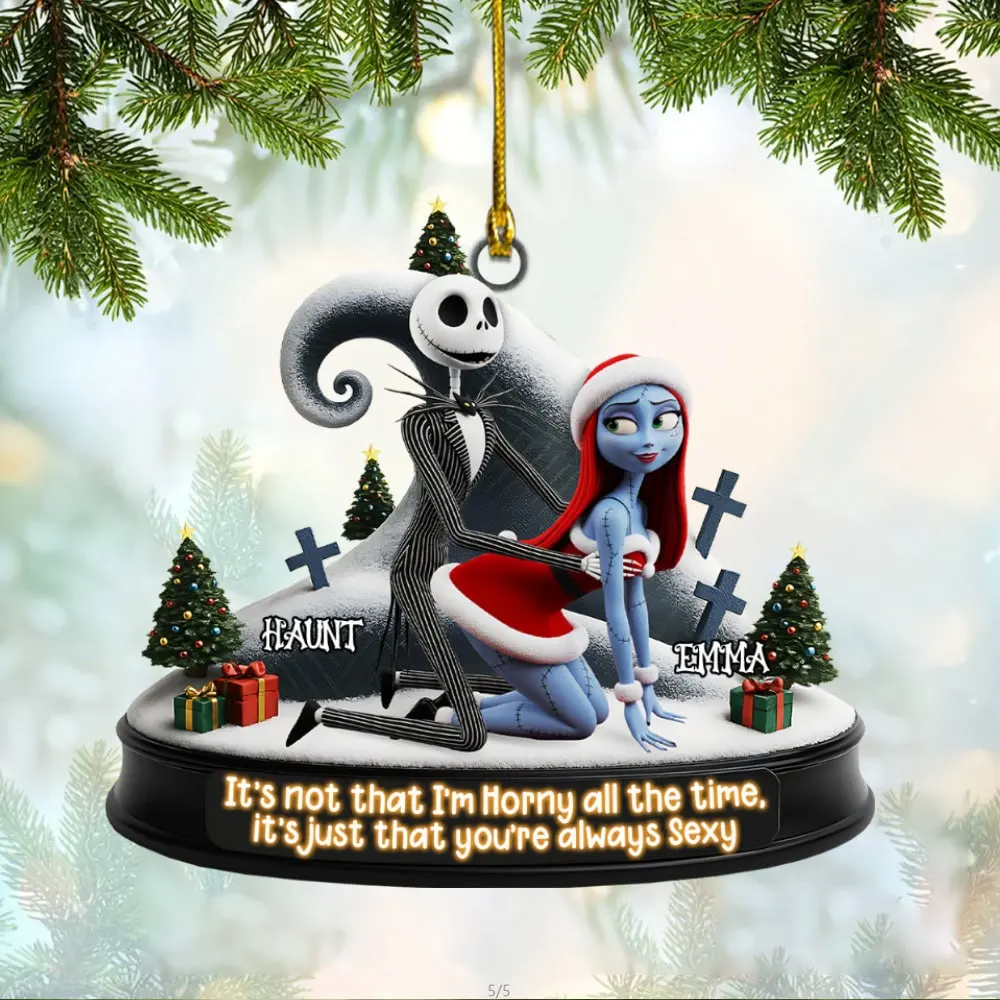 Mischievous Spooky Naughty Couple Acrylic Ornament, Christmas Gift For Couple, Funny Christmas Ornament