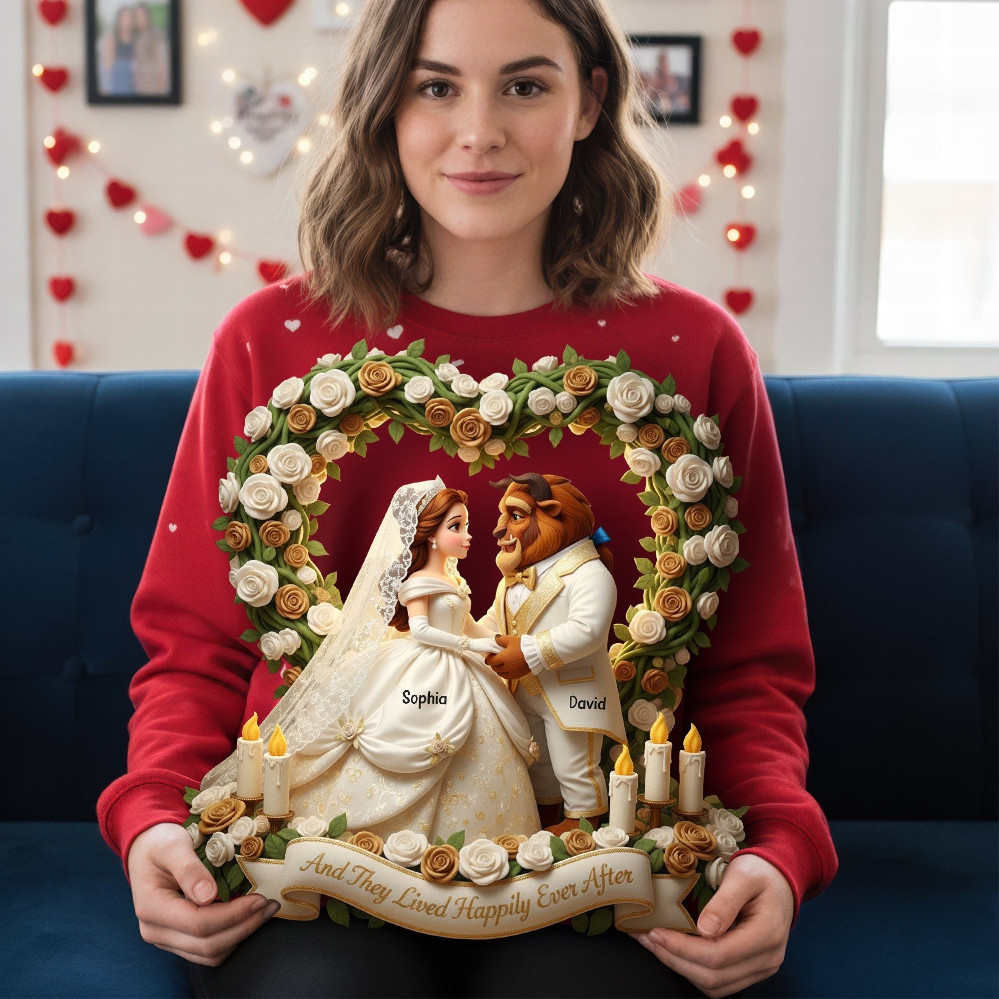 Cartoon Wedding Couple Custom Shaped Pillow, Valentines Couple Gift, Personalised Wedding Gifts