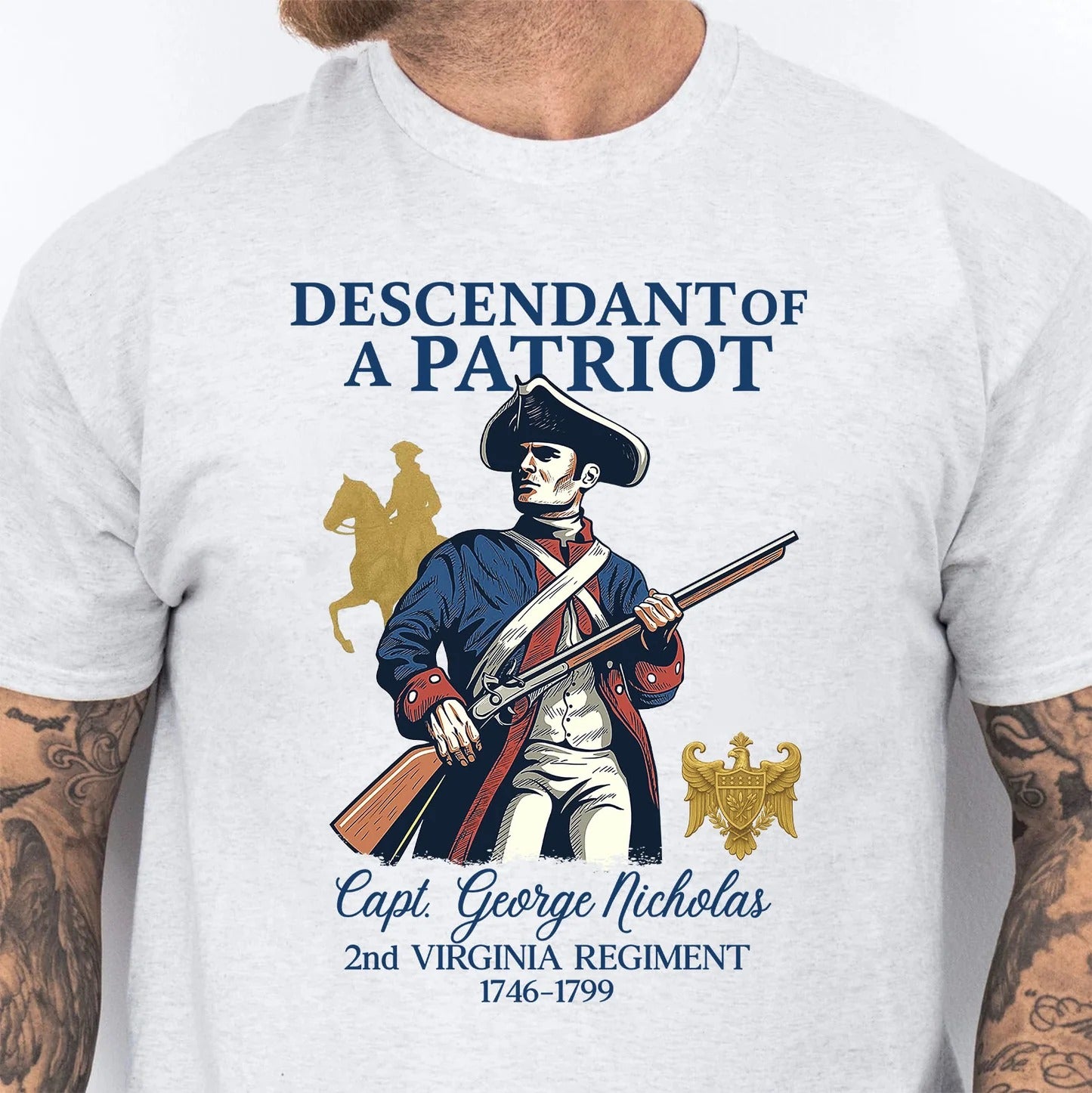 Custom Descendant of a Patriot Shirt, Daughters Sons of the American Revolution, DAR Shirt, SAR Shirt