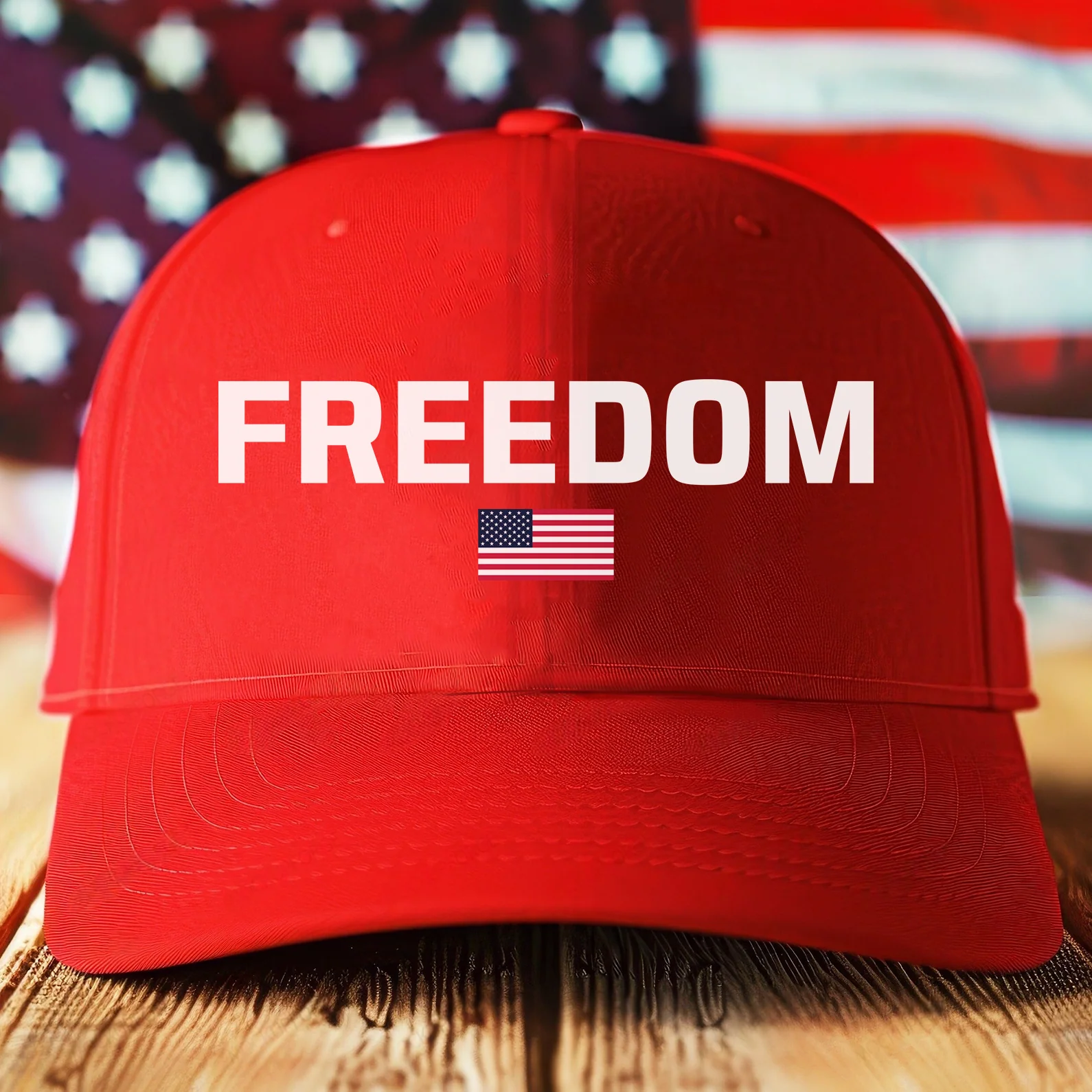 Freedom Print Red Baseball Cap, Vintage Baseball Cap, Charlie Kirk Printed Cap