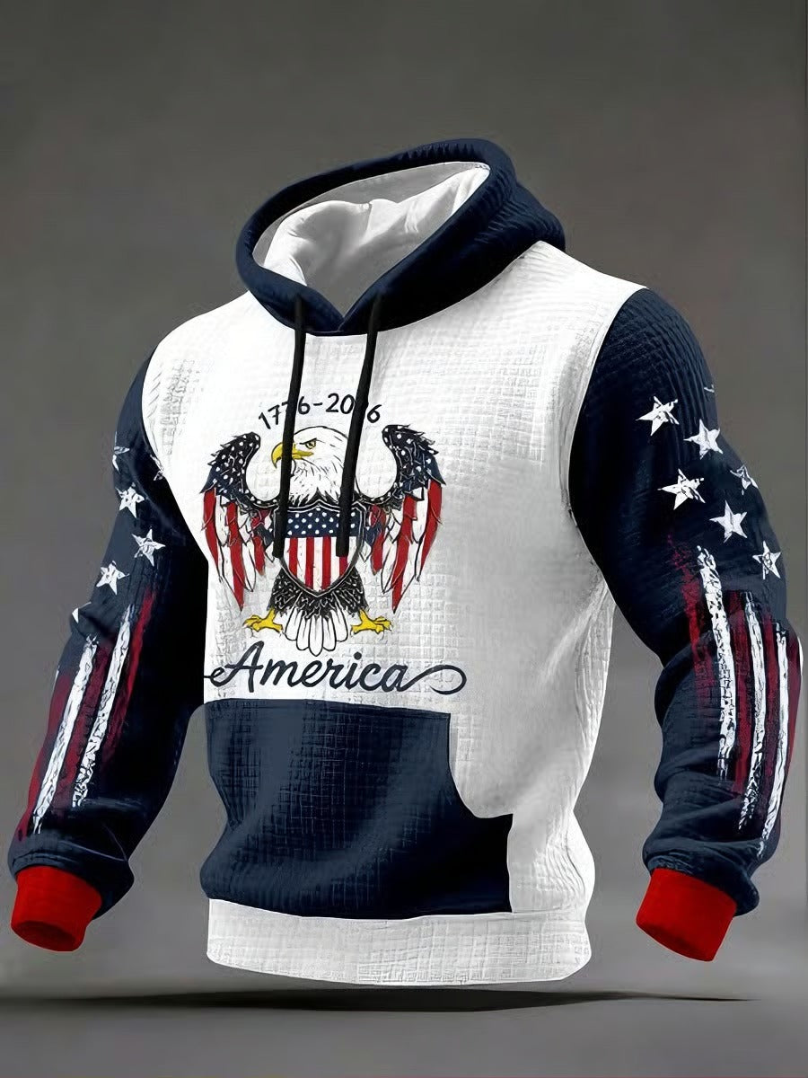 America 1776-2026 Eagle Wing Hoodie, Independence Day Apparel, Hooded Jumper 250th Anniversary Gift