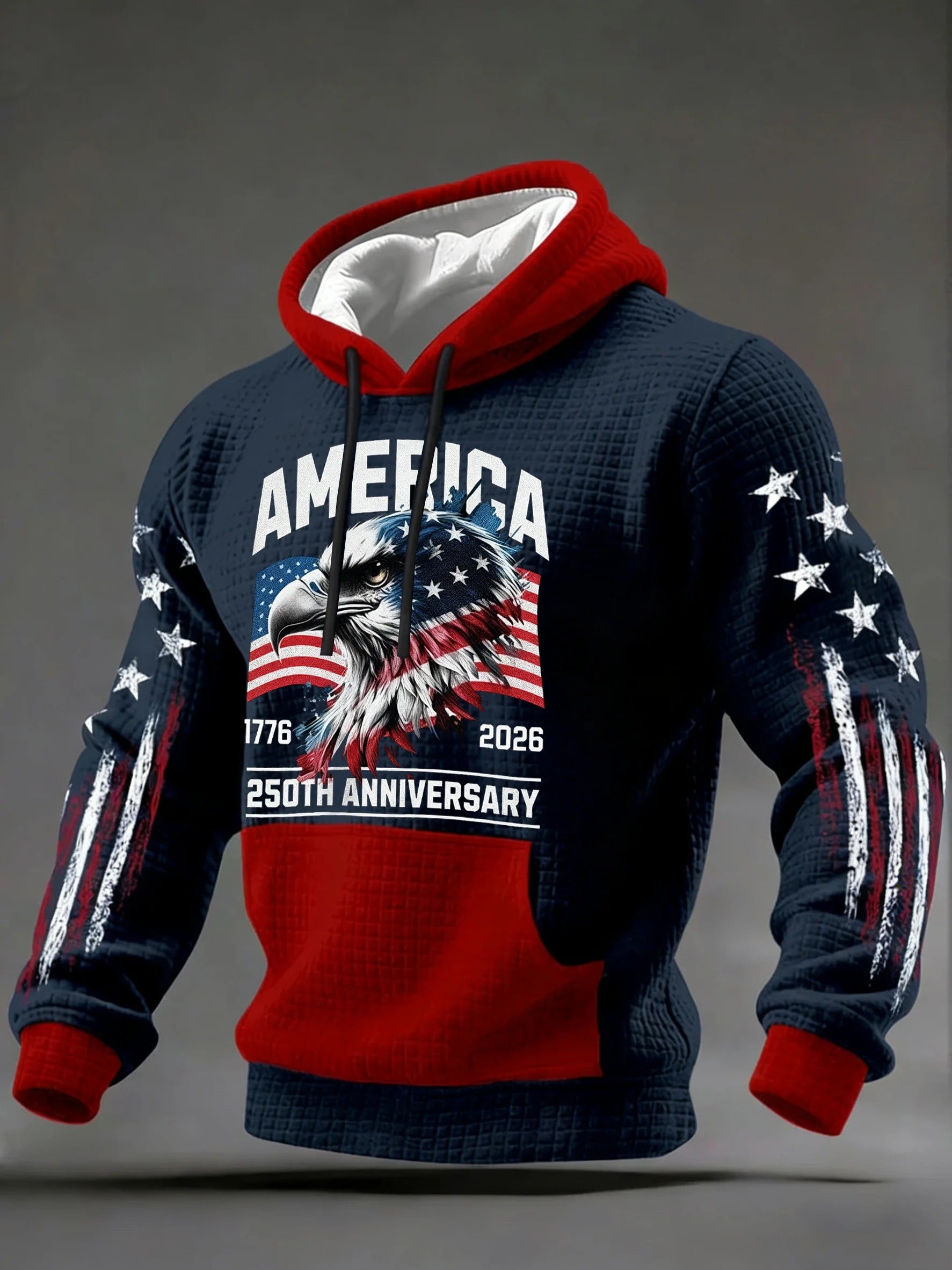America Eagle 250th Anniversary Hoodie, Independence Day Apparel, Hooded Jumper 4th Of July Gift