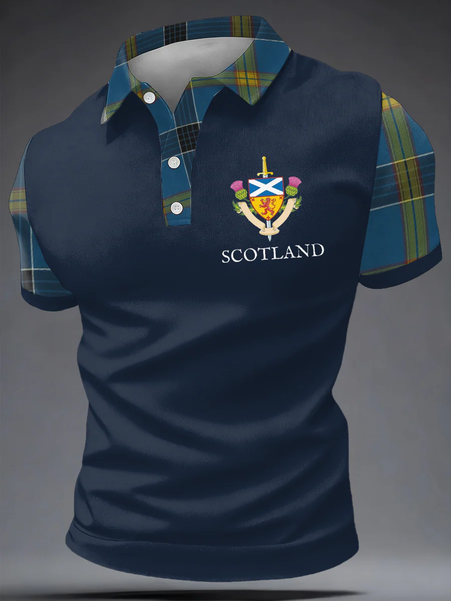 UK Football Lover Scotland Printed Polo Shirt, Men's V-Neck T-Shirts, We Are 26 Soccer Shirt