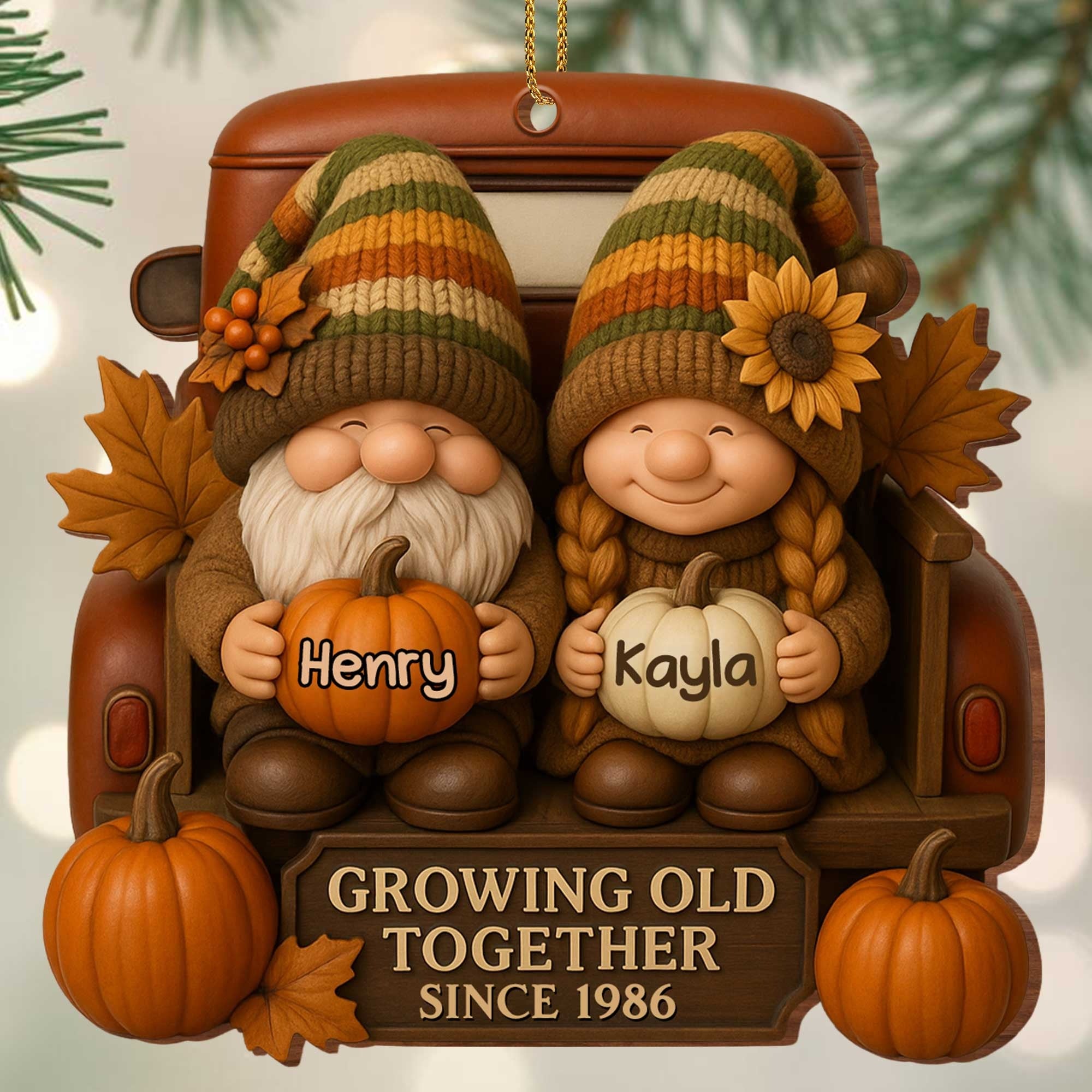 Growing Old Together Ornament, Christmas Tree Decoration, Acrylic Ornament, Christmas Ornament