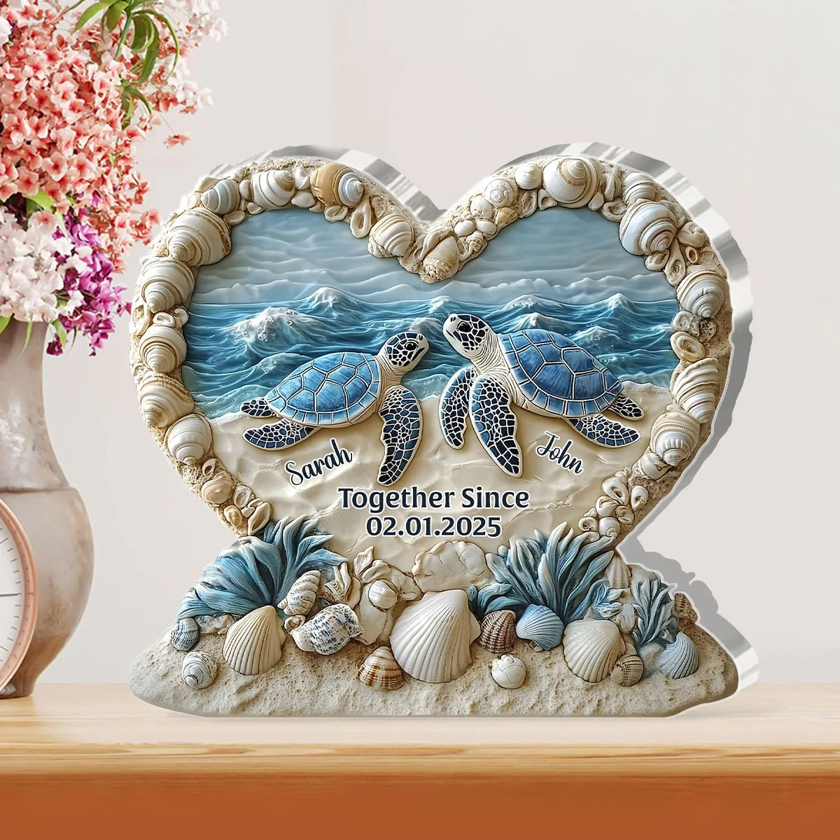 Forever By The Sea - Personalized Custom Shaped Squared Acrylic Plaque