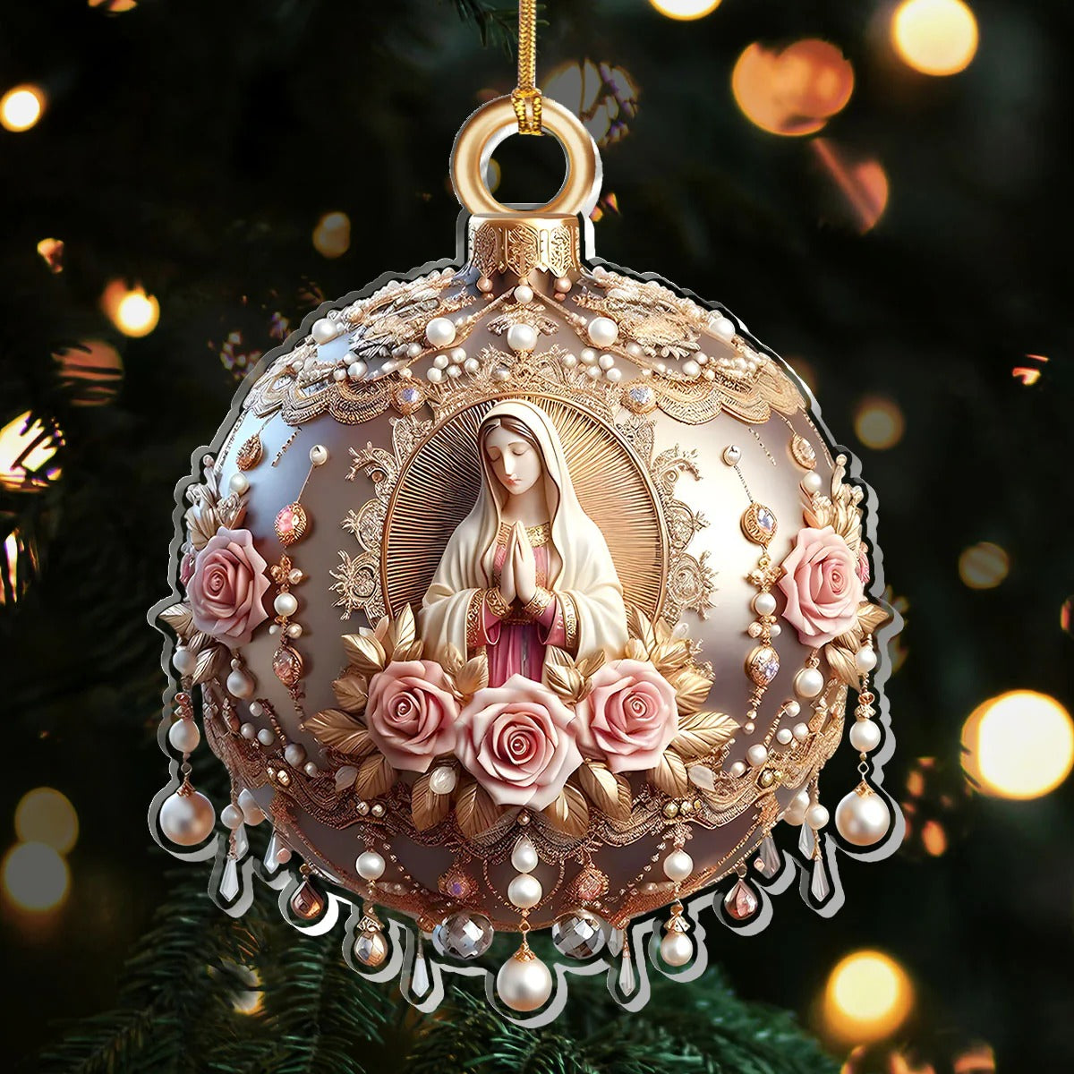 Blessed Virgin Mary Ornament, Christian Spiritual Gifts, Christian Christmas Decorations, Catholic Gift
