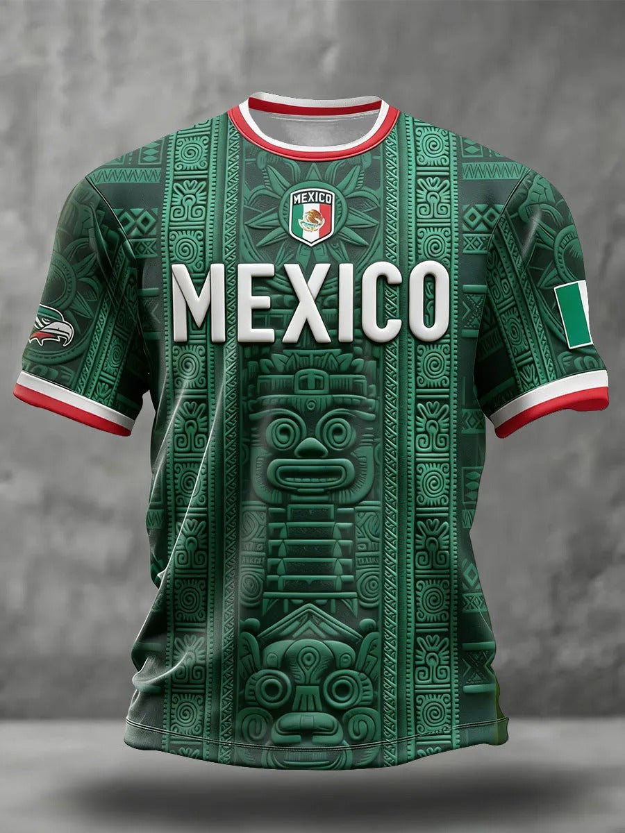 Mexico Aztec Heritage Green Eagle T-Shirt, Soccer Champion Gameday Shirts, Soccer Fan Gift