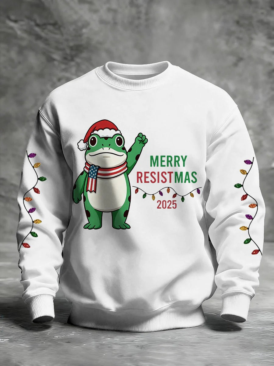 Merry Resistmas Portland Frog Ugly Sweater, Ugly Xmas Sweater, Christmas Ugly Sweatshirt