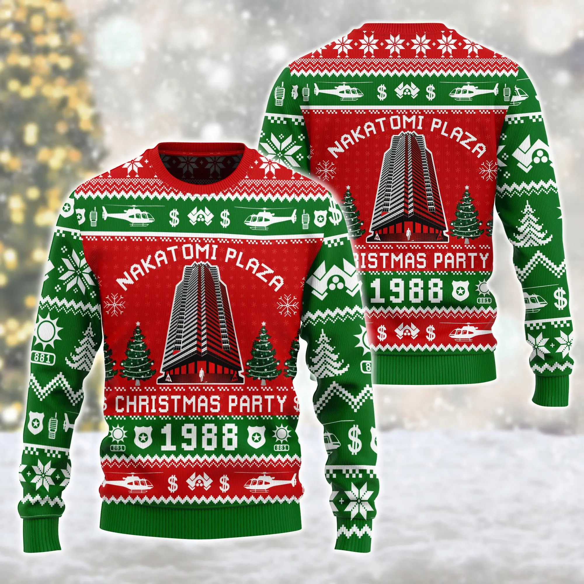 Nakatomi Plaza Christmas Party 1988 Christmas Sweater, Ugly Xmas Sweater, Christmas Ugly Sweatshirt