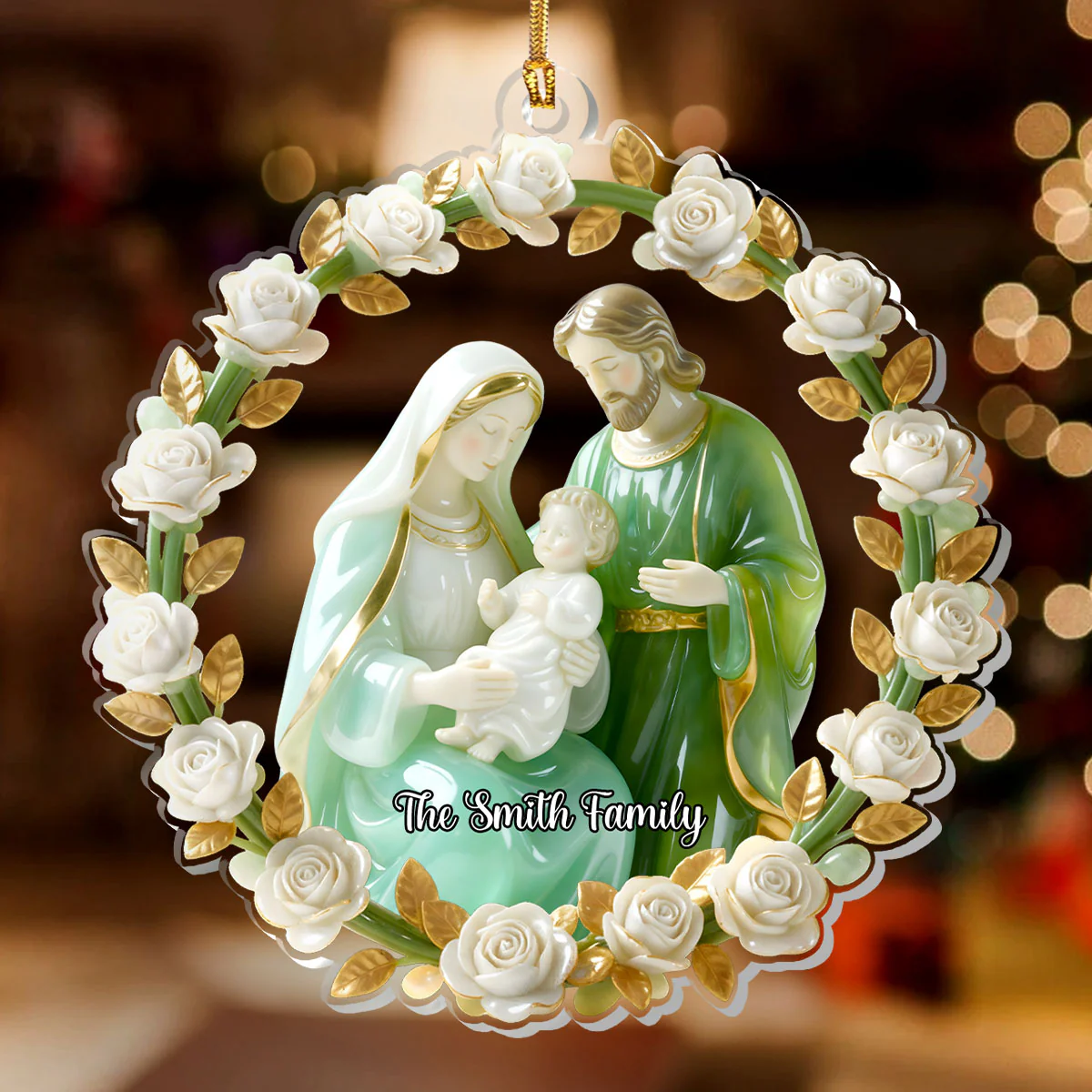 As For Me And My House We Will Serve The Lord Acrylic Christmas Ornament, Christian Spiritual Gifts