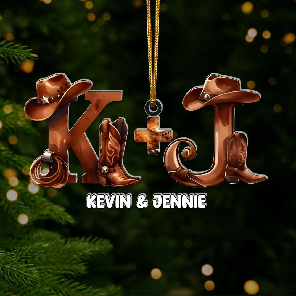 Custom Cowboy Boots Ornament, Cowgirl Christmas Gift, Western Christmas Decor, Xmas Decoration