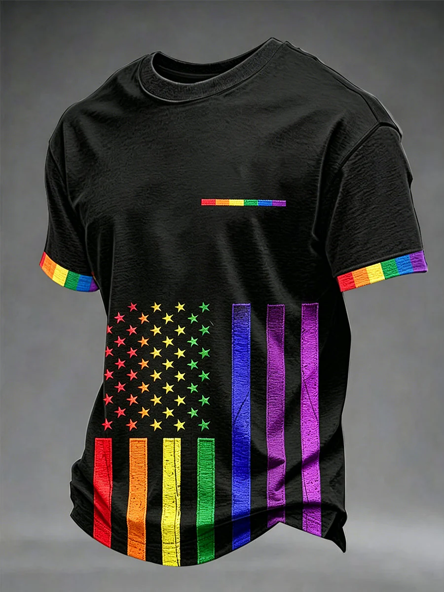 Rainbow Stripes Gay Pride Flag Coming Out Gift LGBTQIA Clothing Unisex T-shirt Gay Pride Apparel