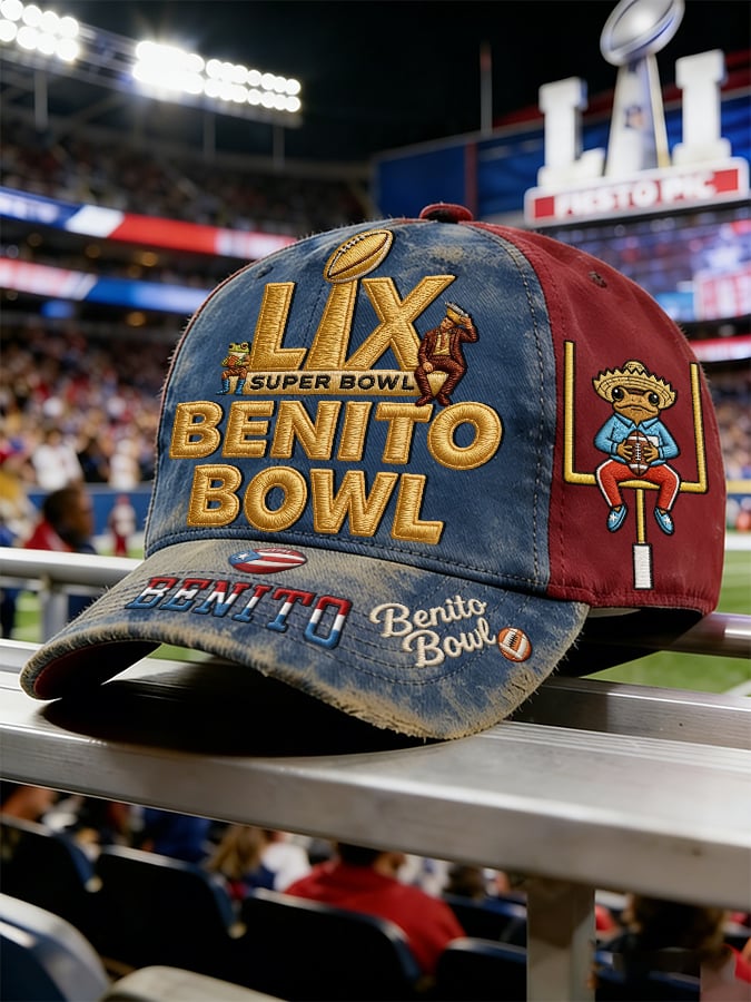 LX Benito Bowl Best Half-Time Moment Black Printed Cap, Bad Bunny Game Day Baseball Cap
