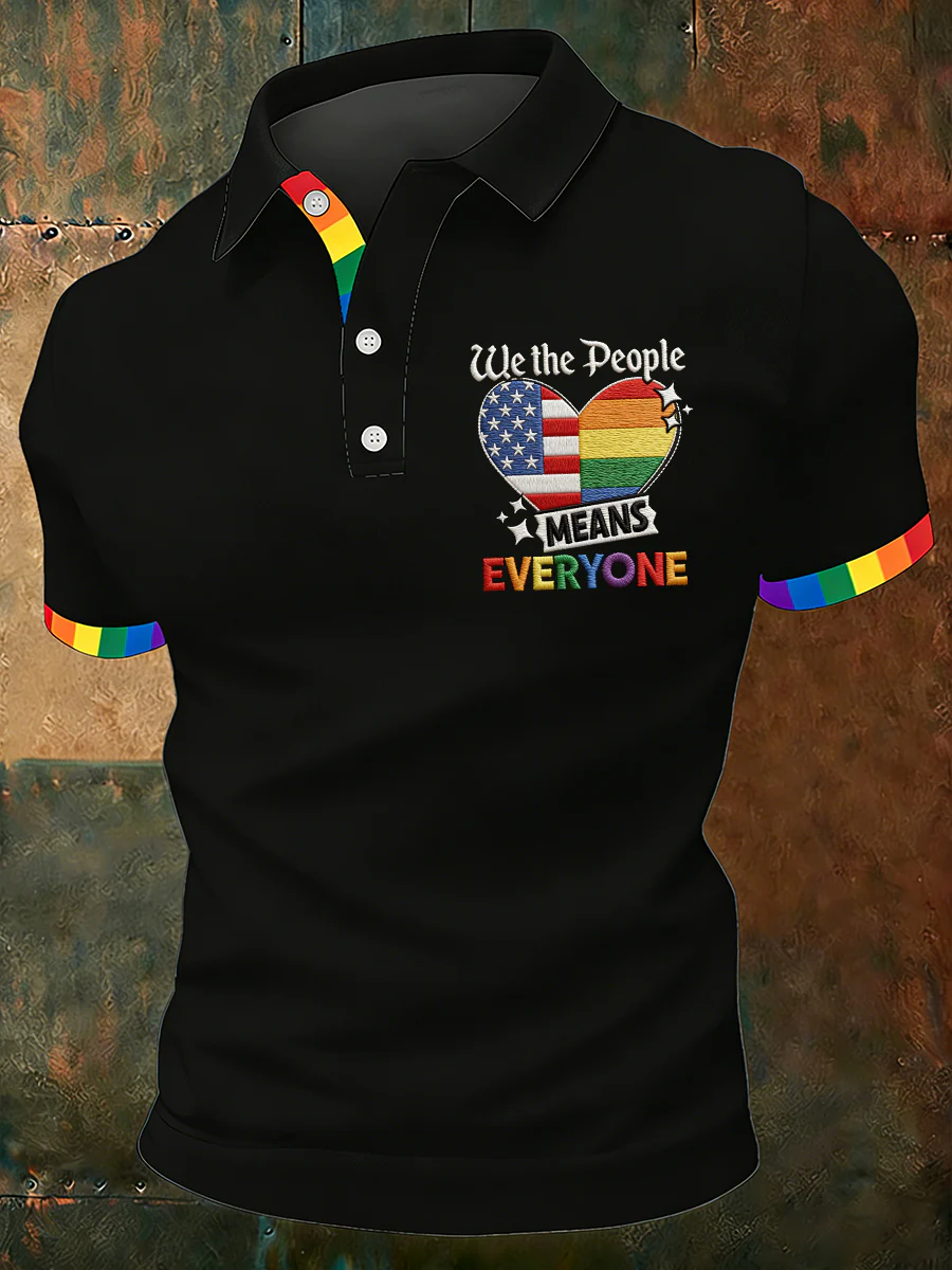 We The People Means Everyone Polo Shirt LGBTQIA Unisex T-shirt Gay Pride Apparel
