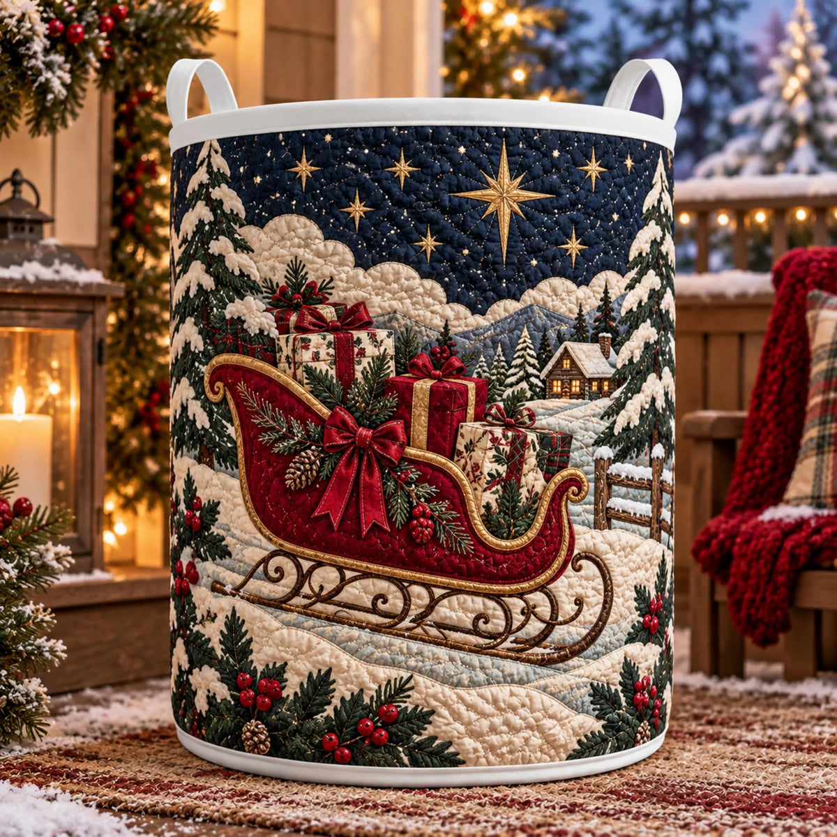 Christmas Sleigh Laundry Basket, Laundry Hamper, Christmas Gift For Mom