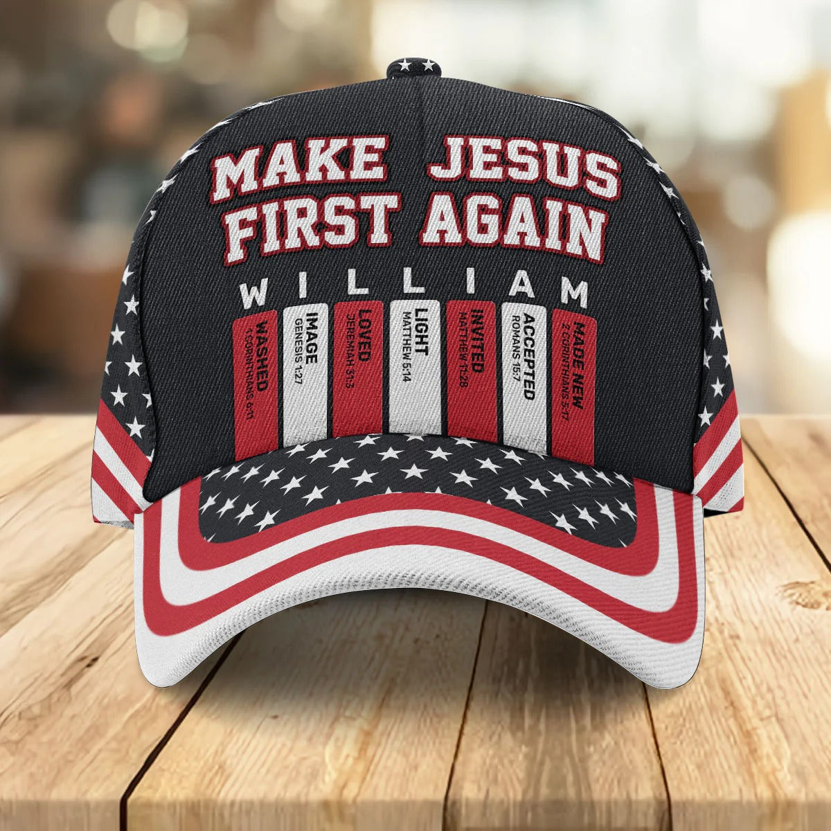 Make Jesus First Again, Christian Gifts, Gift For Men, USA Stars And Stripes