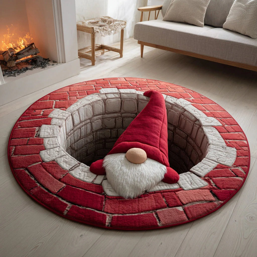 Magic Gnome 3D Print Mat, Christmas Rug, Christmas Welcome Mat, Holiday Home Decor