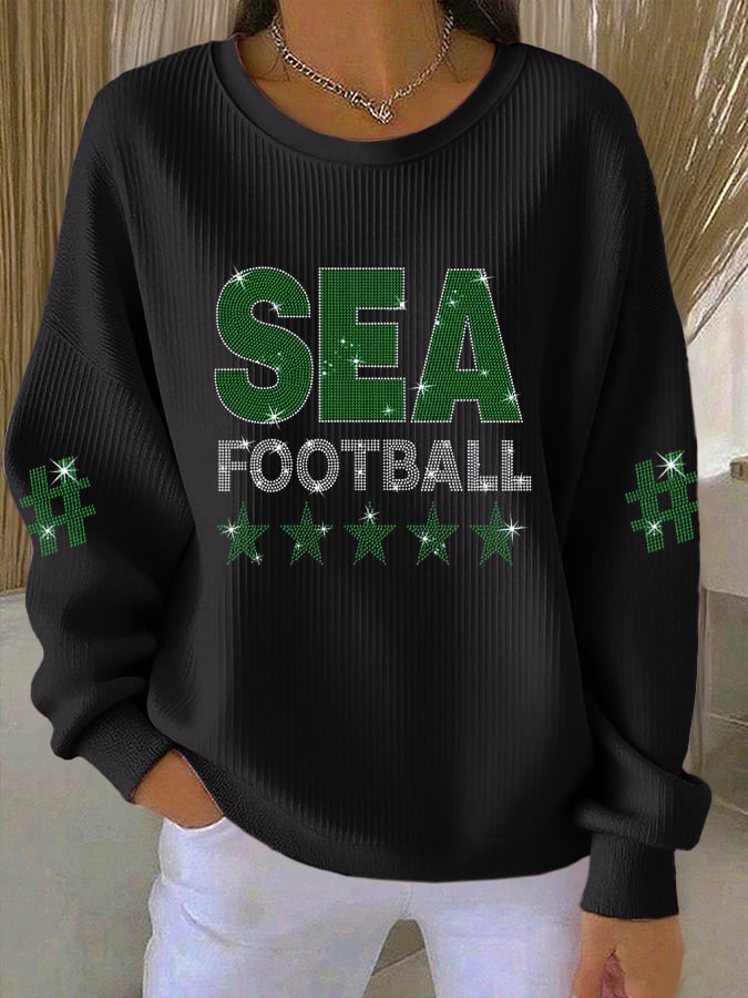 Sea Football American Football Team Print T-Shirt, Football Long Sleeve Shirt, Gift Ideas For Football Fans