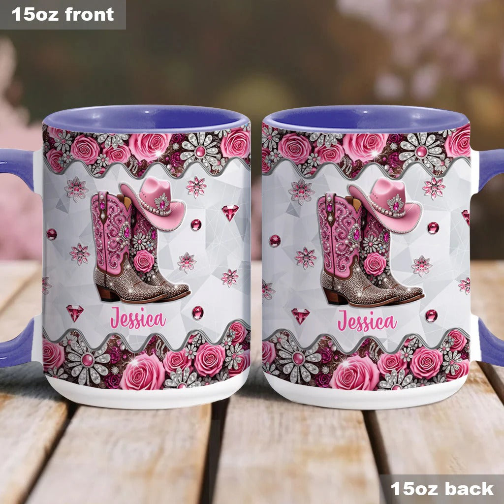 Cowgirl Boots - Personalized Cowgirl Accent Mug