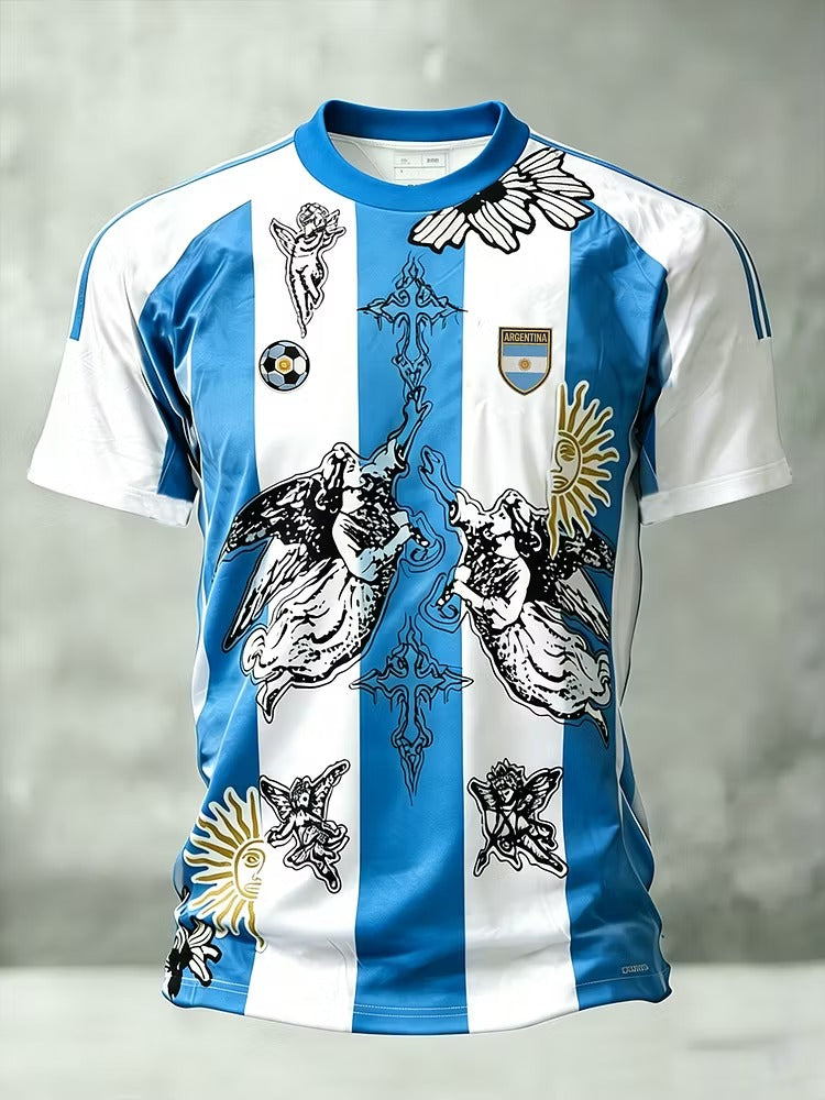 Cross And Angels Argentina Shirt, Soccer Champion Gameday Shirts, Father's Day Present
