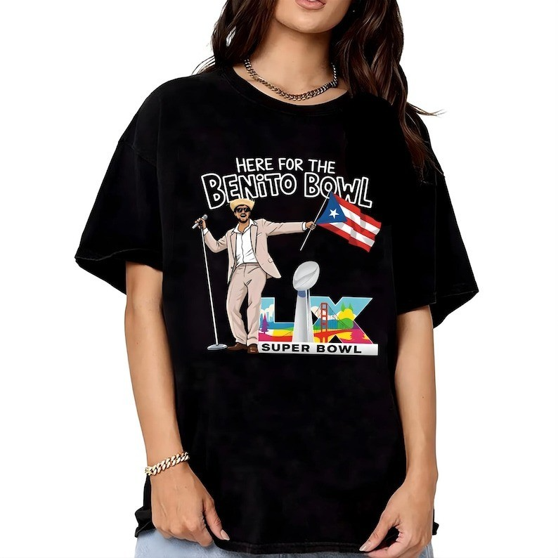 Bad Bunny Football Bad Benito Shirt, Bad Bunny Bowl 2026 Halftime Show Tee Football Vneck Shirt, Game Day Shirt