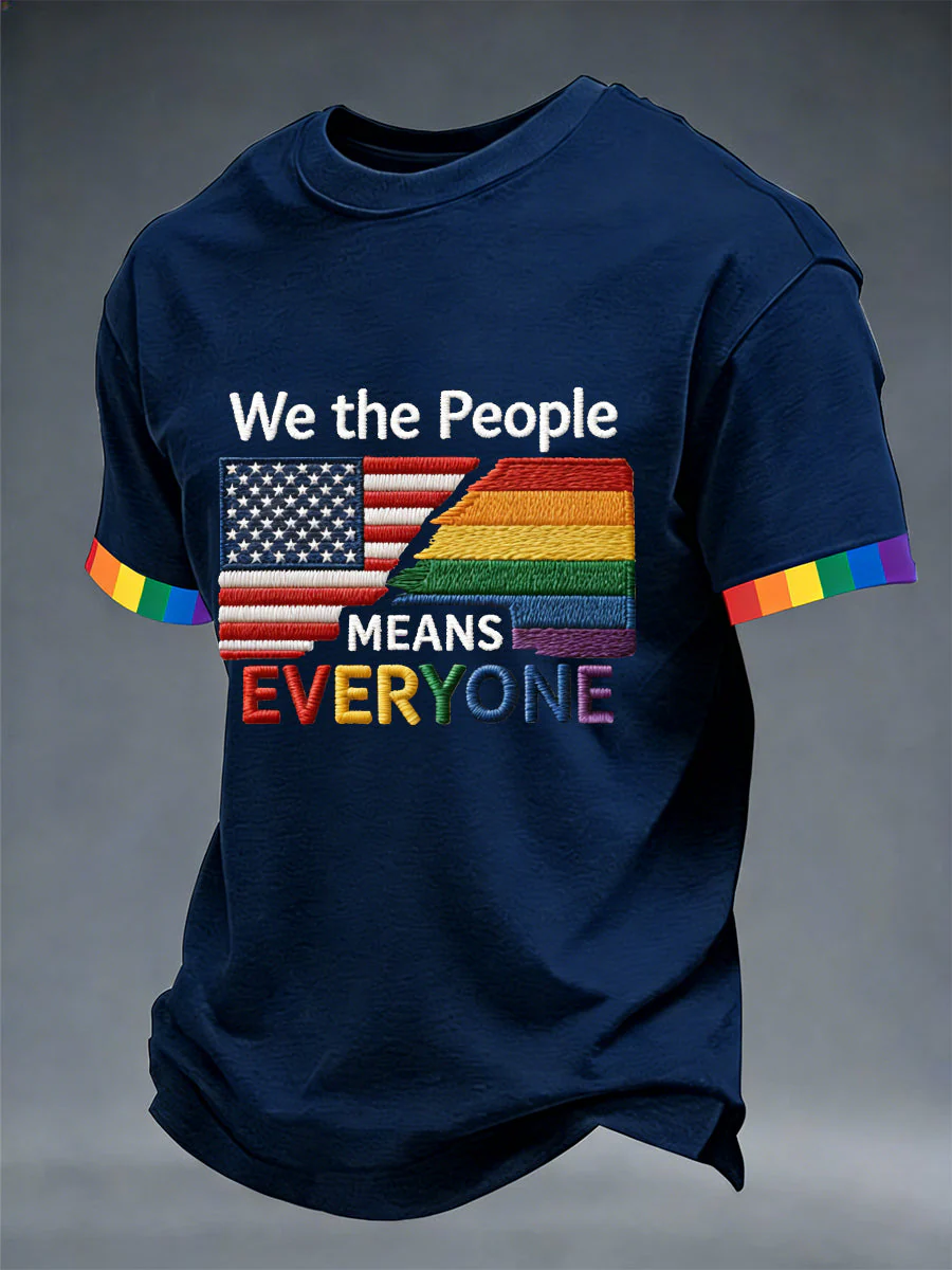 We The People US Pride Flag Blue Shirt LGBTQIA Clothing Unisex Shirt Gay Pride Apparel