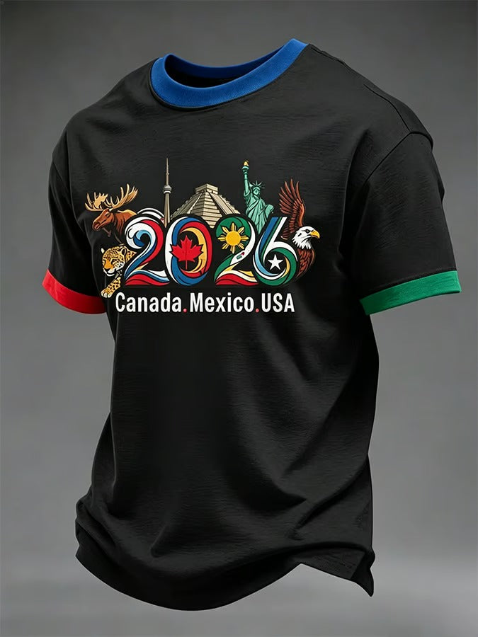 Mexico USA Canada Leopard Eagle Moose Black Shirt, Unisex Gameday T-Shirts, Soccer Fan Gift