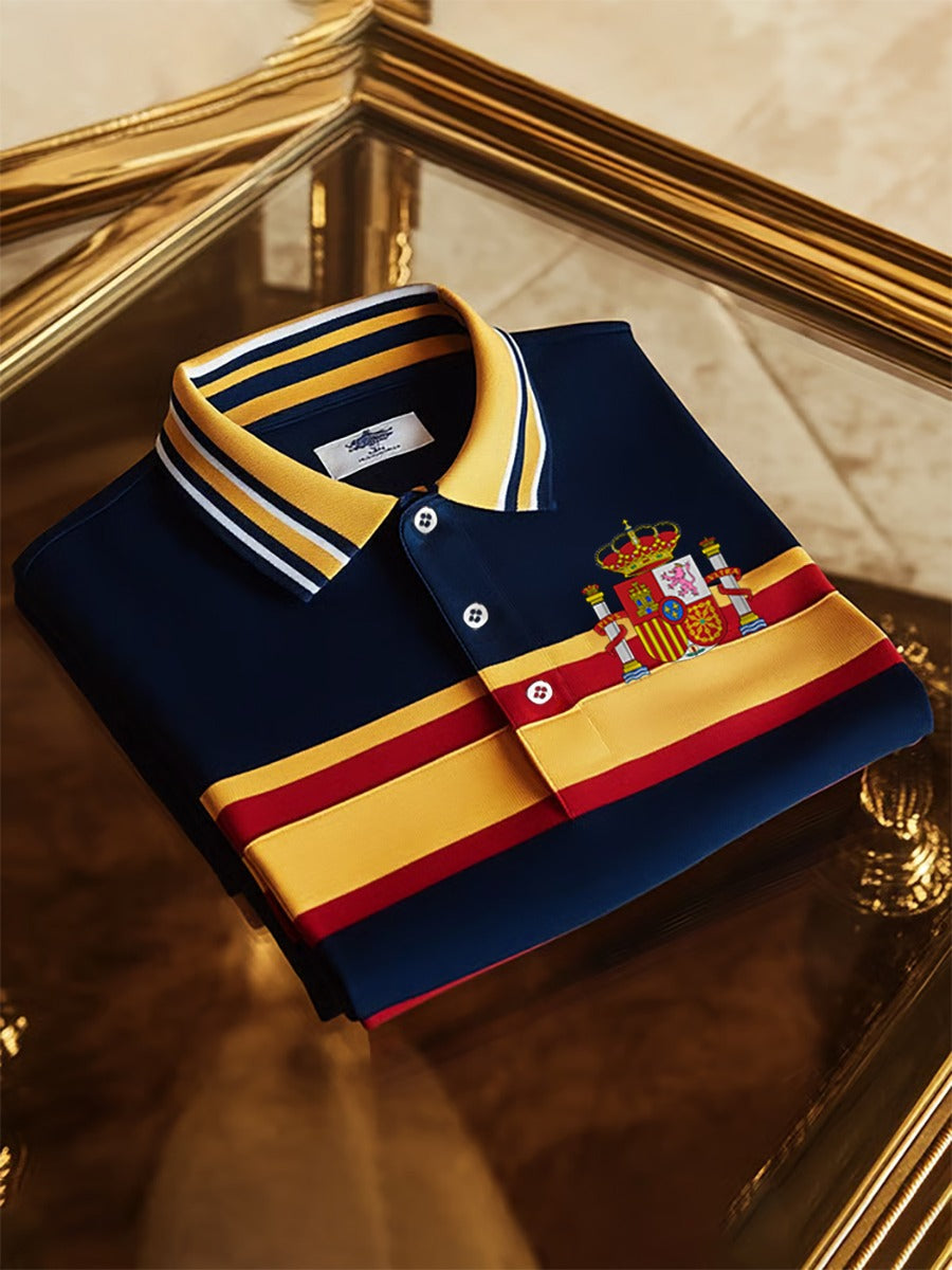 Spanish Flag Polo Shirt, Soccer Champion Fan Shirt Gameday Shirts, Father's Day Presents