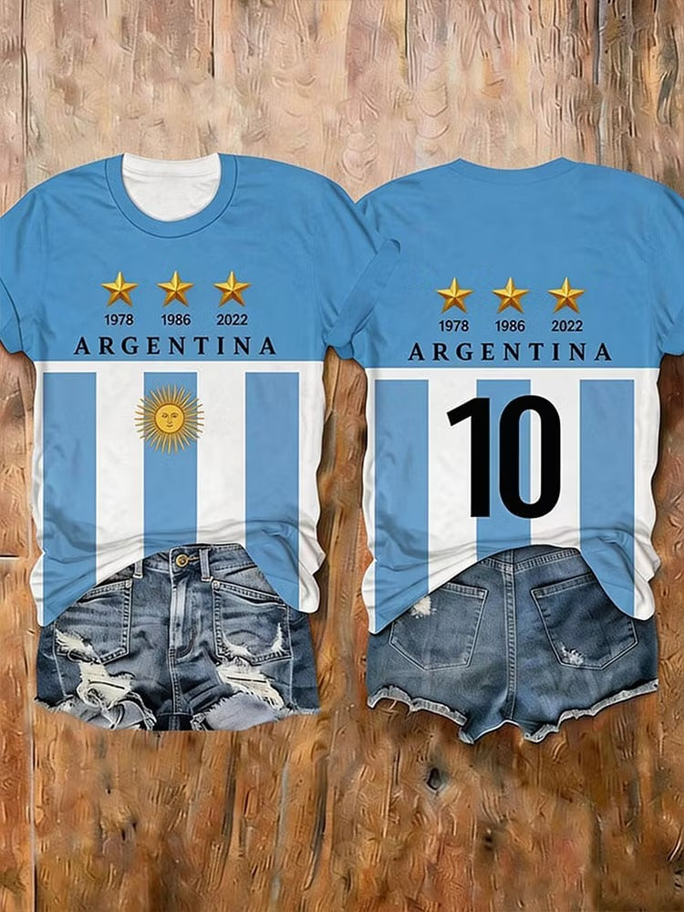 Argentina Champion T-shirt, Half Time Show Gameday Shirts, Women's Baseball Top