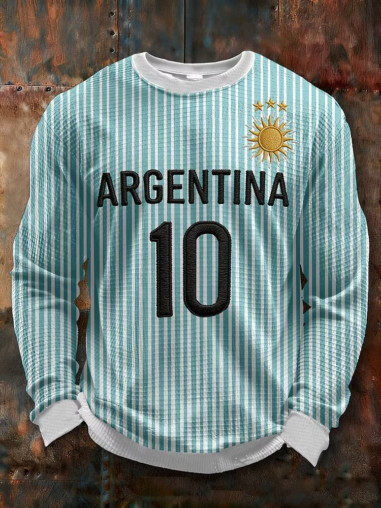 Argentina White and Sky Blue Long Sleeve Shirt, Half Time Show Gameday Shirts