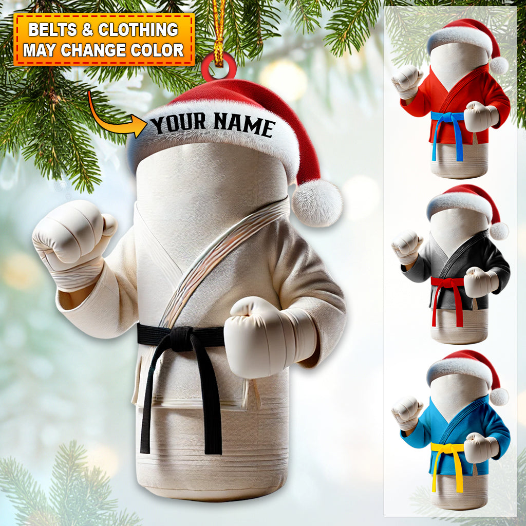 Karate Outfit, Custom Karate Outfit With Santa Hat Ornament, Gift For Karate Lovers