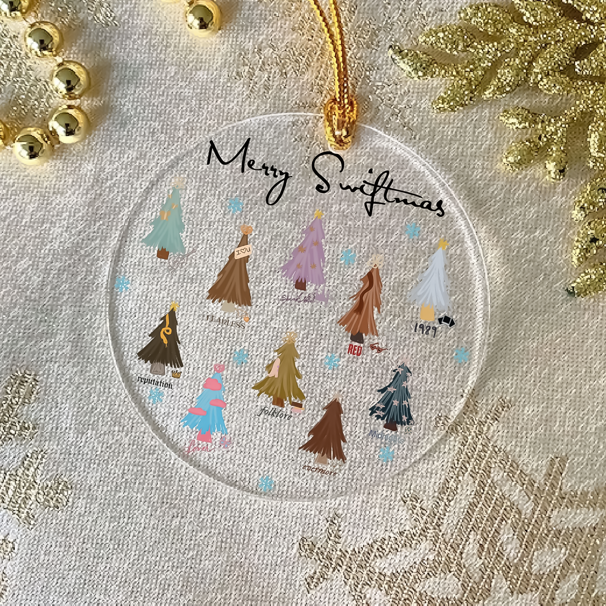 Merry Swiftmas Acrylic Ornament, Gift For Swifties, The Eras Tour