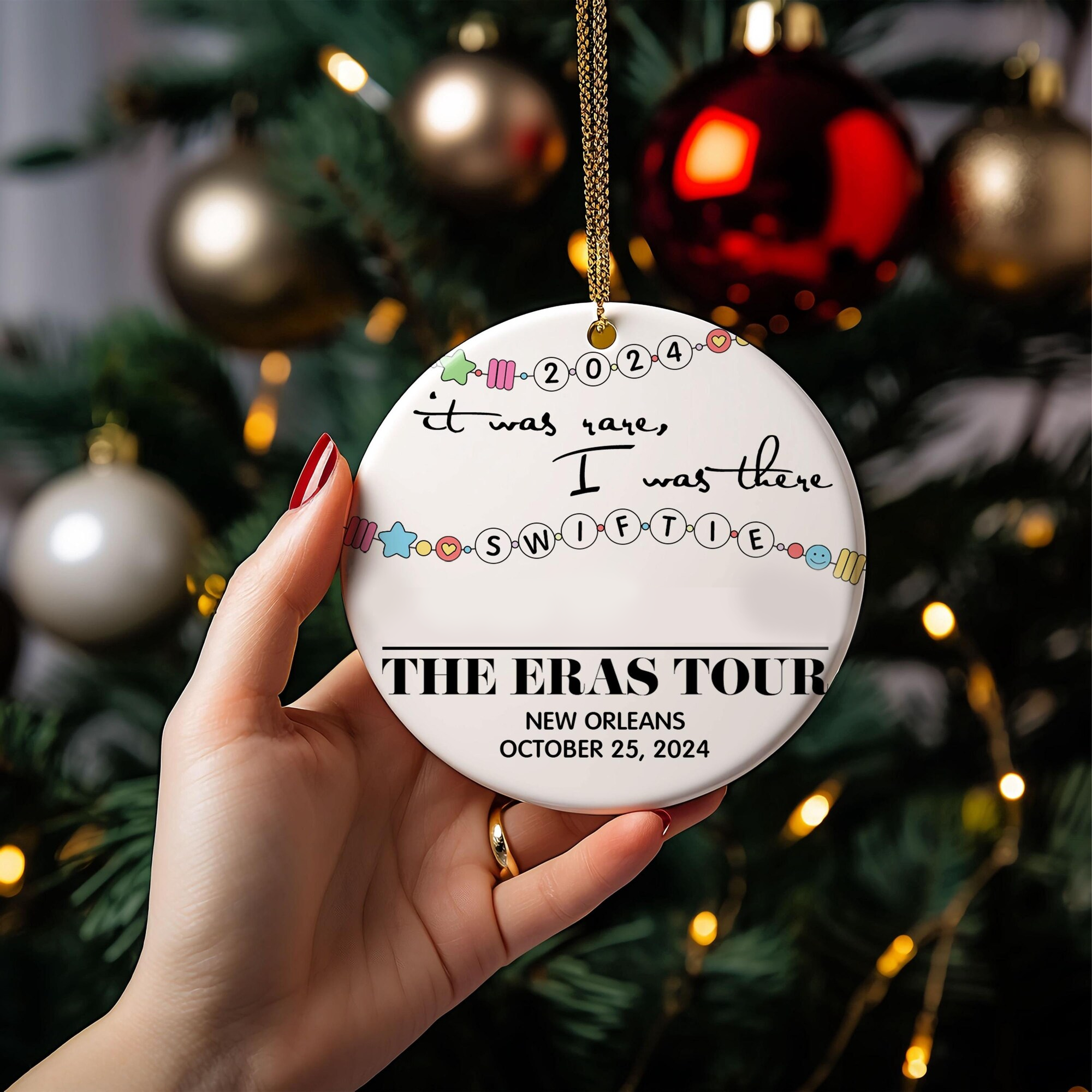 It Was Rare, I Was There Personalized Christmas Ceramic Ornament, The Eras Tour, Gift For Swifties