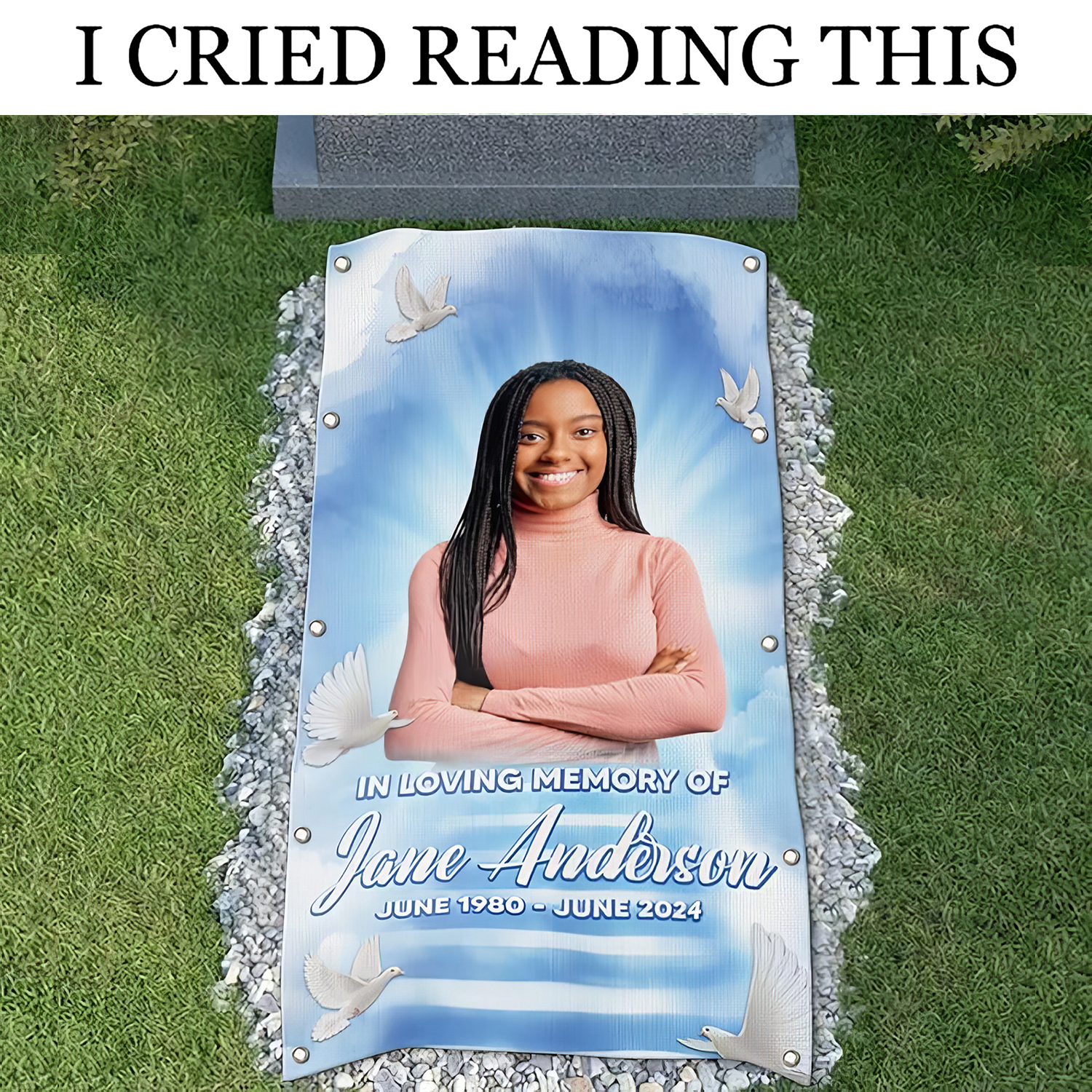 In Loving Memory Custom Memorial Gravestone Blanket, Grave Blanket, Gifts For Lost Loved Ones