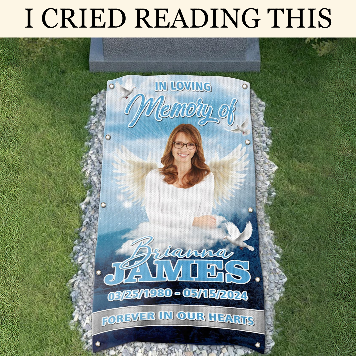 In Loving Memory Of Personalized Memorial Gravestone Blanket, Grave Blanket, Gifts For Lost Loved Ones