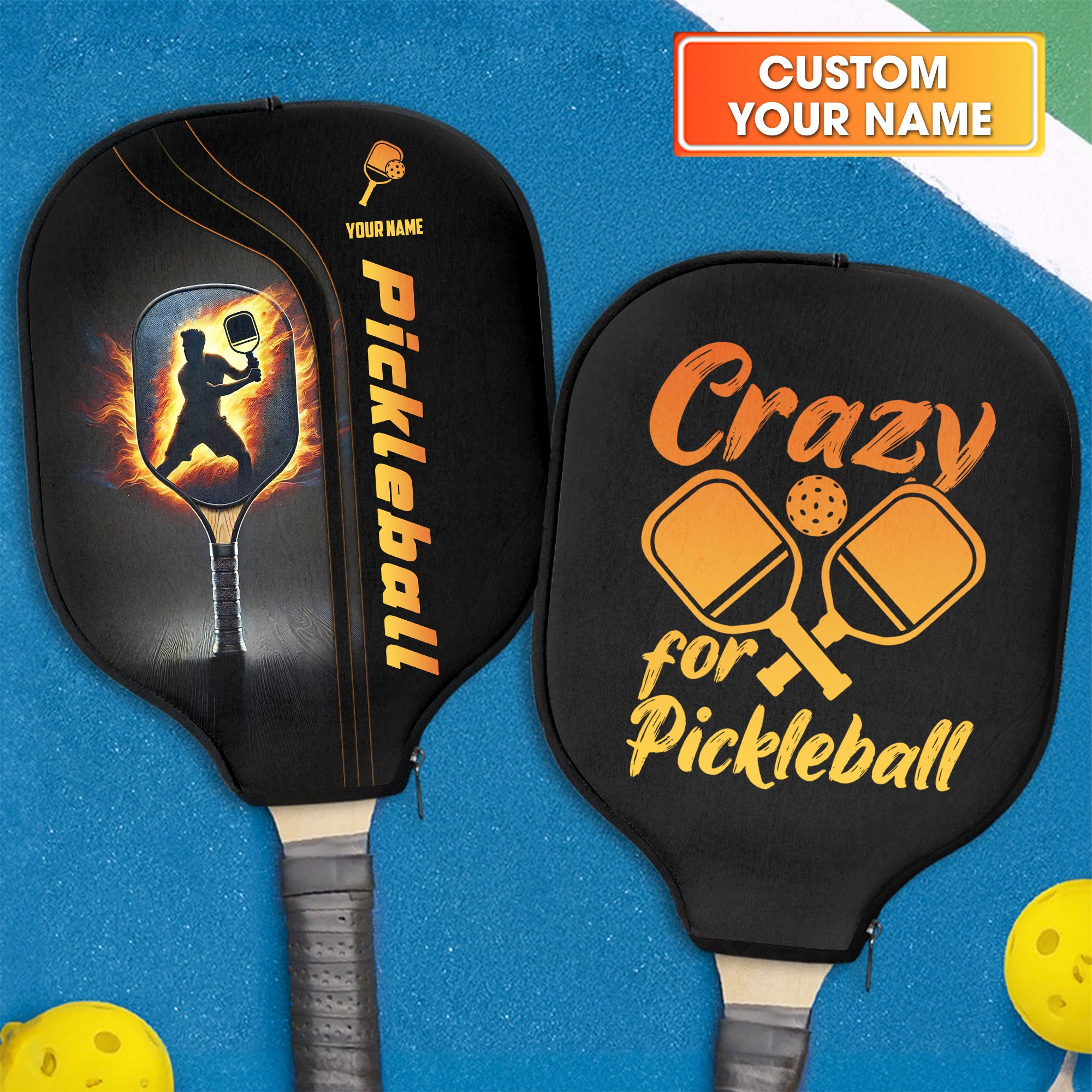 Crazy For Pickleball Custom Pickleball Paddle Cover, Pickleball Accessories, Gift For Pickleball Players