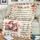 To My Wife Gnome Mushroom Old Couple Personalized Blanket, Anniversary Gifts, Couple Valentine Gift