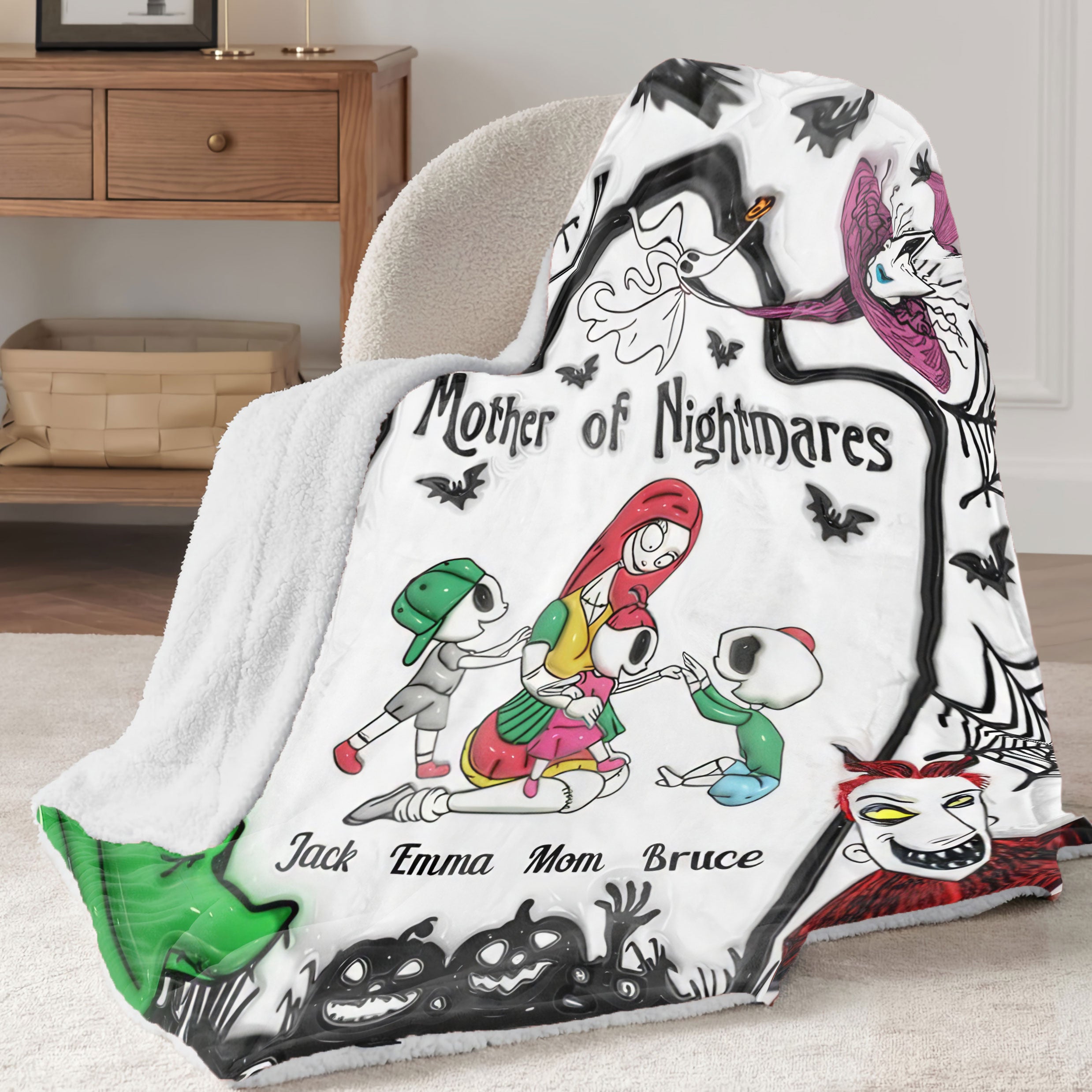 Mother Of Nightmares Custom Sherpa Blankets, Mother's Day Gift, Gift For Mom