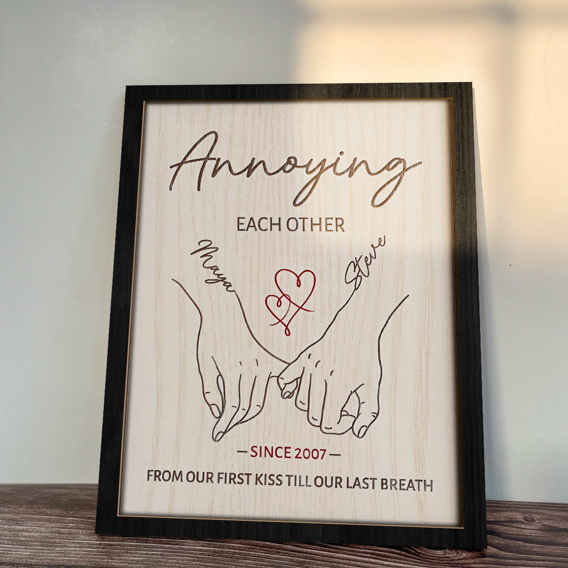 Annoying Each Other Personalized Valentines Wood Sign, Couple Valentine Gift