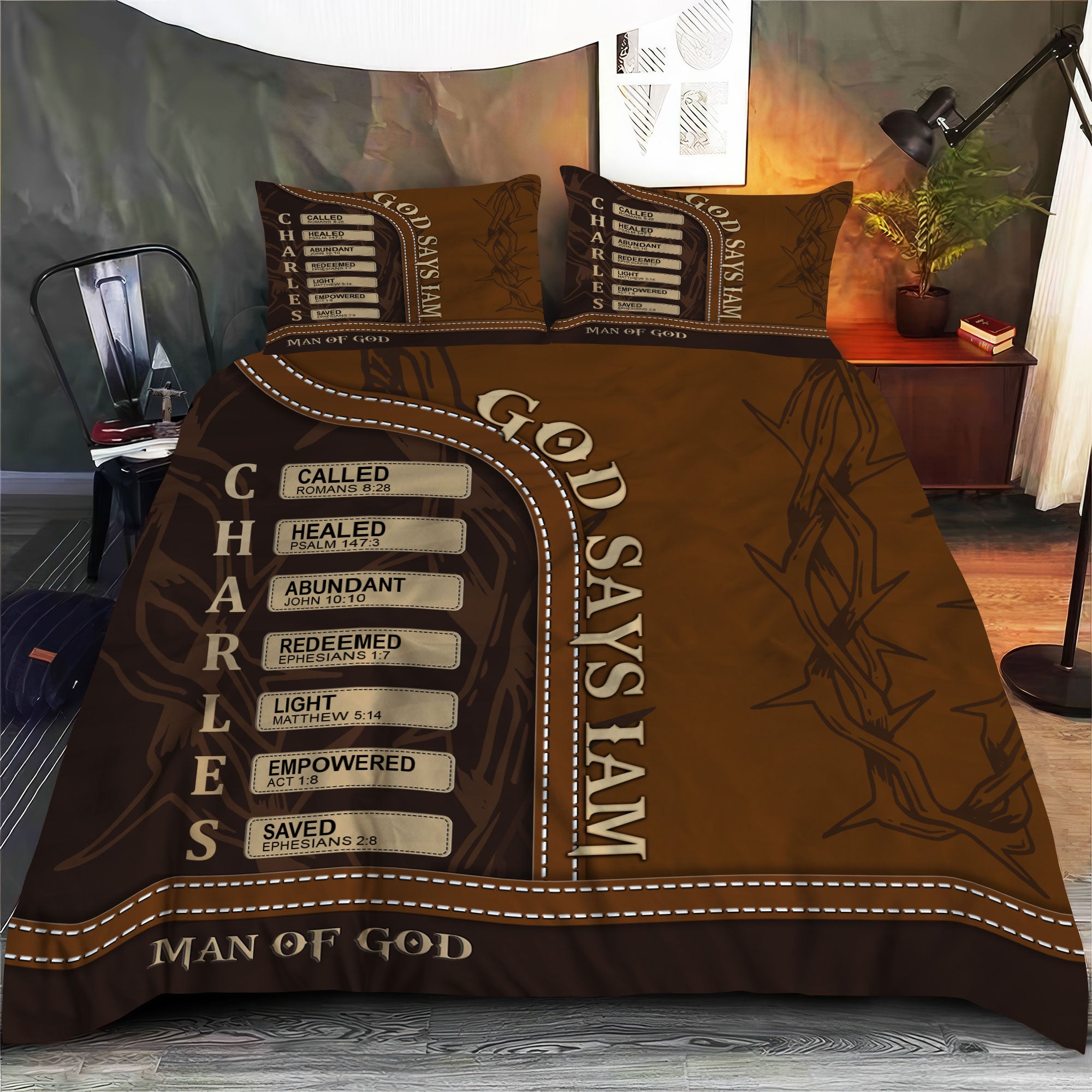 Man Of God Bed Sets, Bedding Set, Bedroom Decor, Christian Gifts For Men, Father's Day Gift