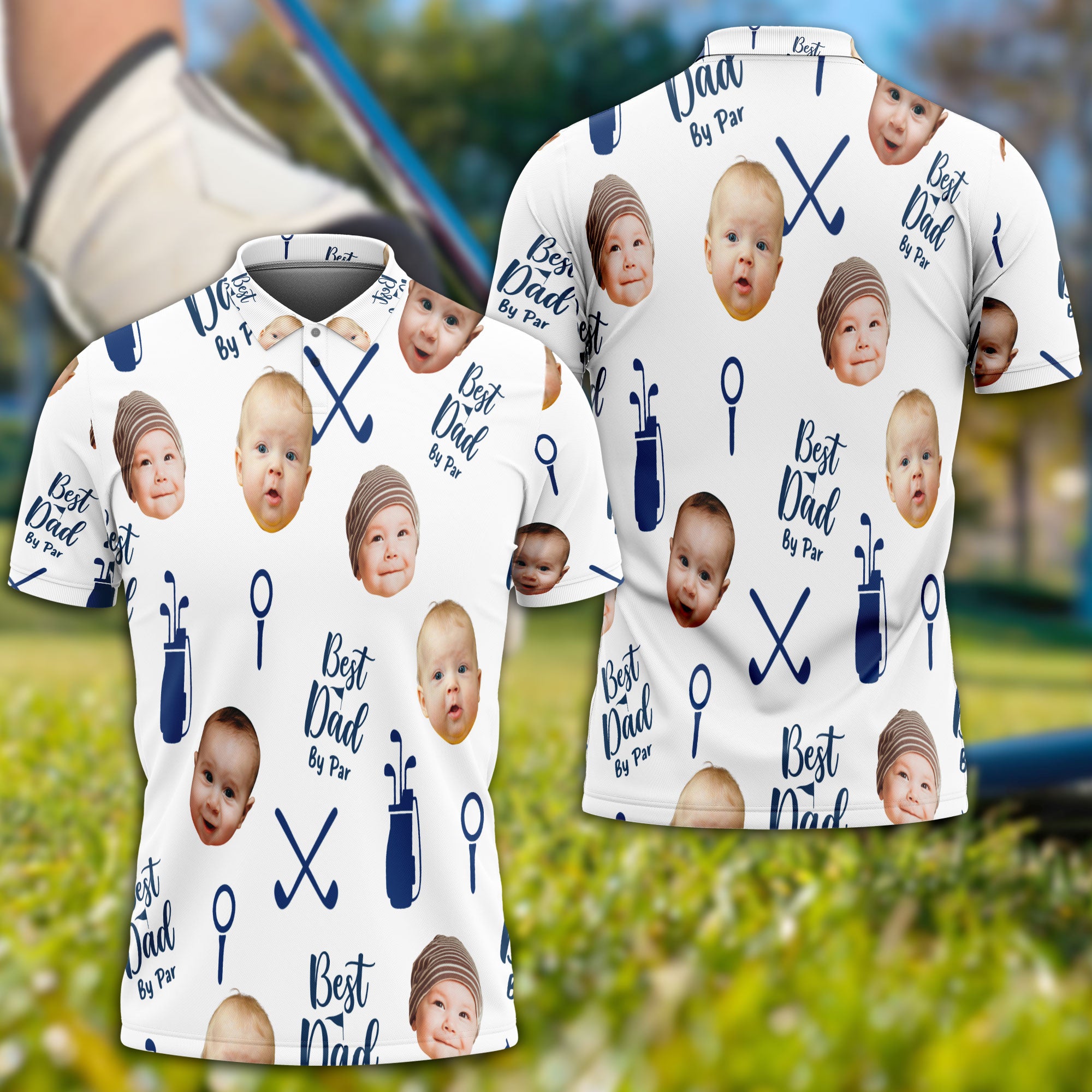 Best Dad By Par Custom Photo Golf Polo Shirt, Golf Shirt, Gift For Golfer