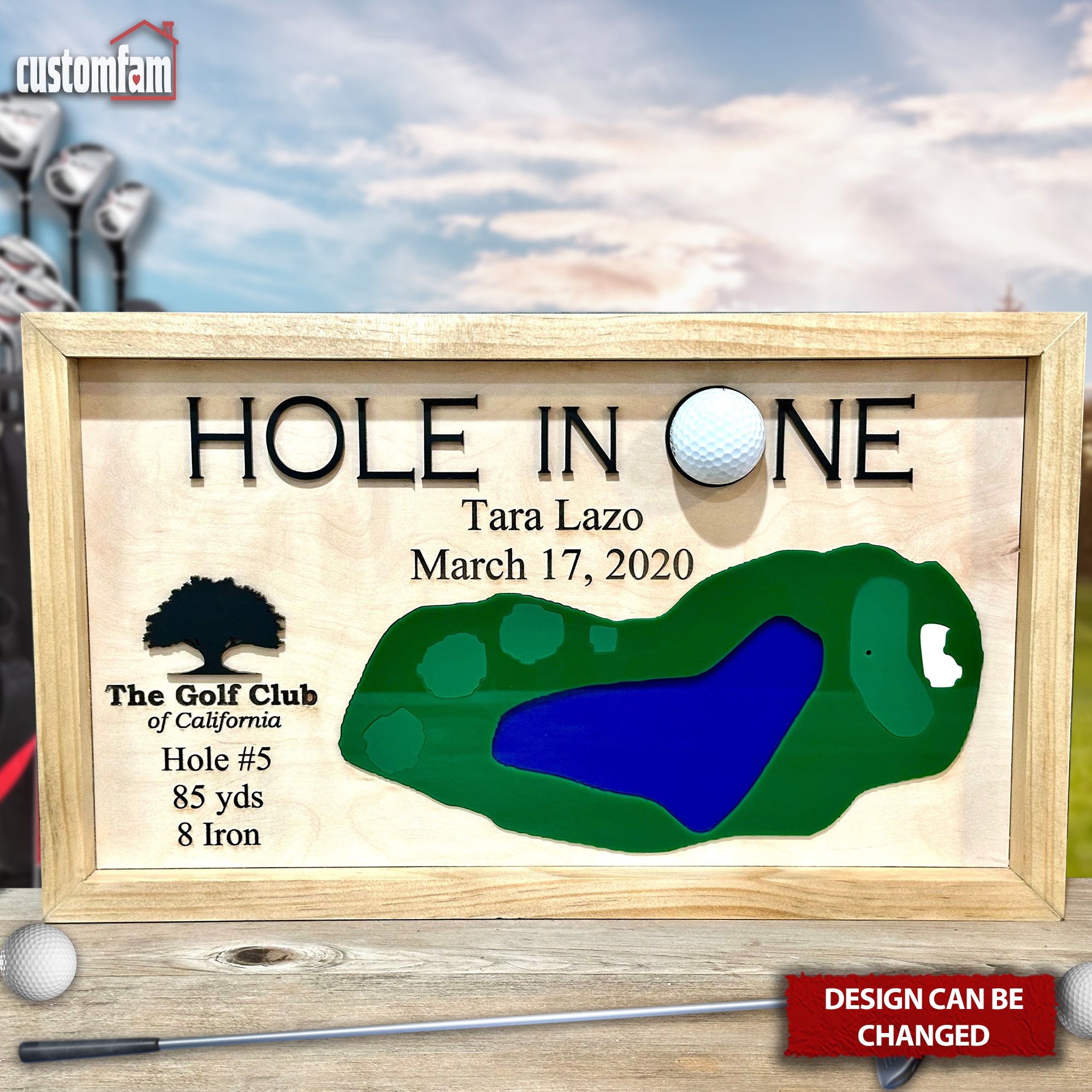 Hole In One, 2 Layered Wooden Sign, Golf Art, Golf Wood Sign, Gifts For Golf Lovers