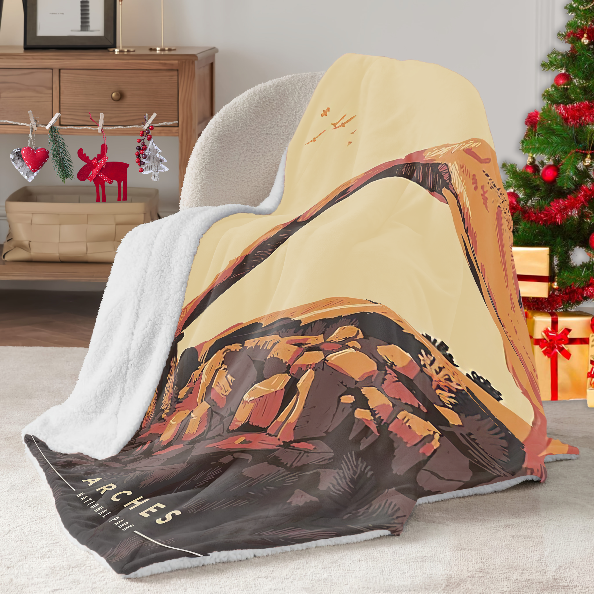 Arches National Park Sherpa Blanket, Gifts For National Park Lovers, Outdoor Blanket