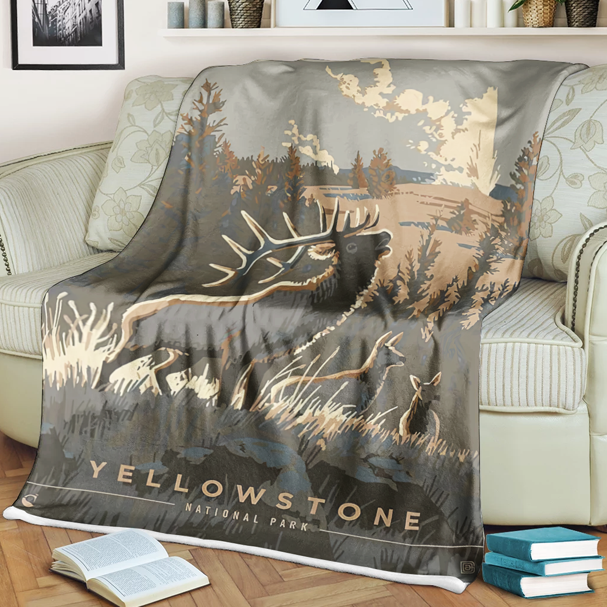 Yellowstone National Park Fleece Blanket, Gifts For National Park Lovers, Outdoor Blanket