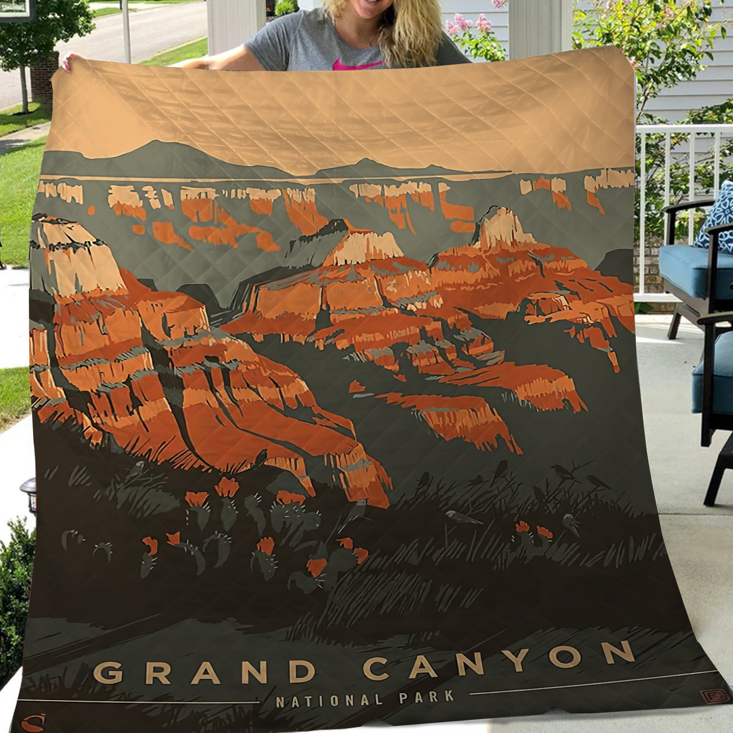 Grand Canyon National Park Quilt Blanket, Gifts For National Park Lovers, Outdoor Blanket