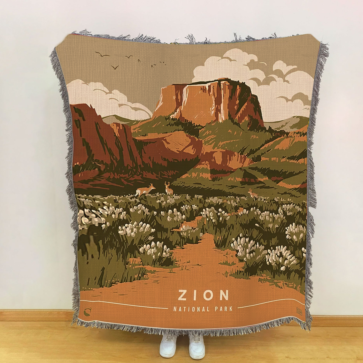 Zion National Park Woven Blanket, Gifts For National Park Lovers, Outdoor Blanket