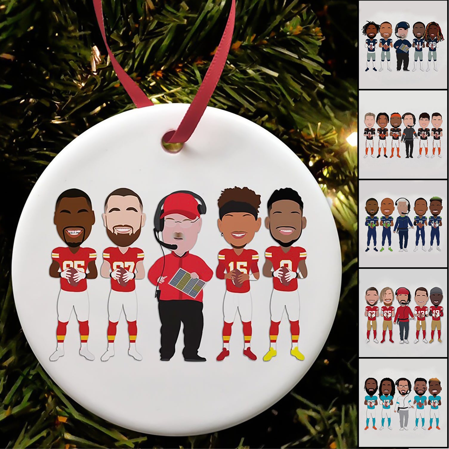 Custom American Football Christmas Ornament, Sport Fan Gift