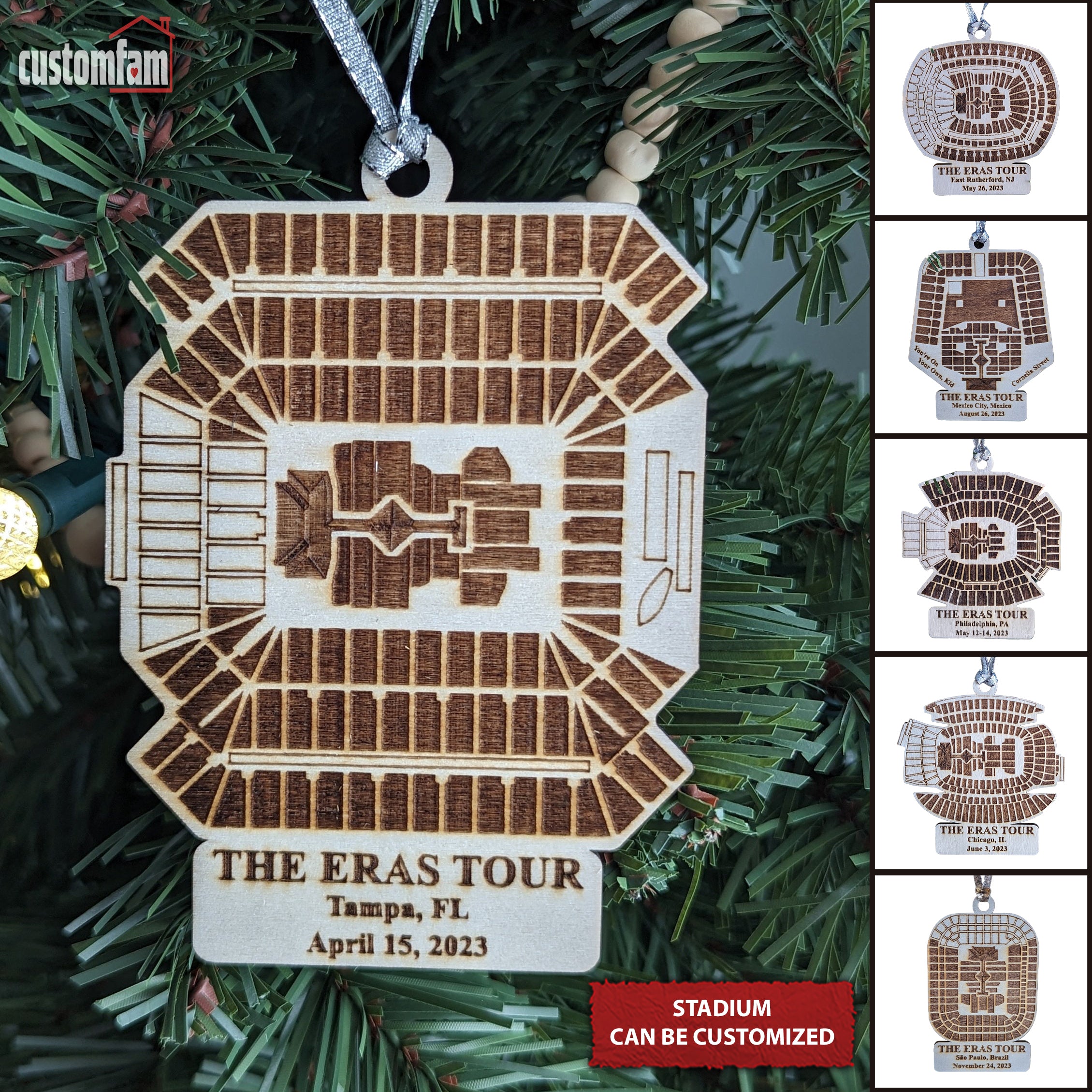 The Eras Tour Stadium Personalized Christmas Ornament, Swiftie Ornament, Gift For Swifties