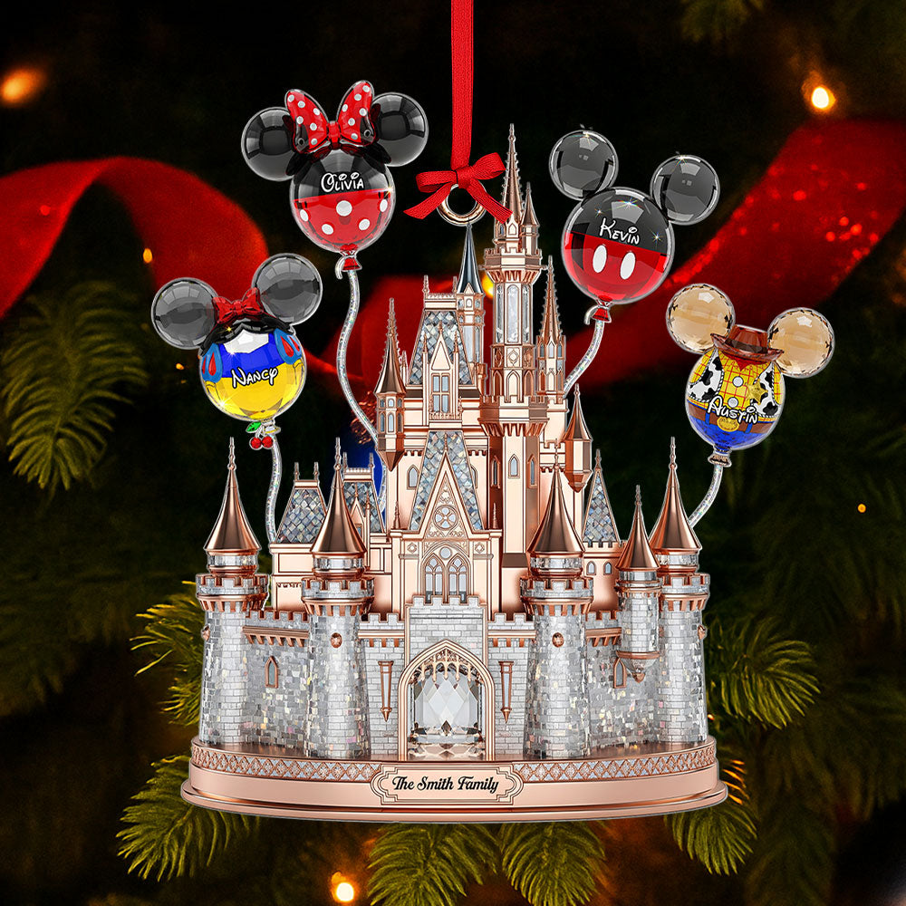 Balloon Family Acrylic Ornament, Custom Name Family Christmas Gift, Personalized Family Ornament